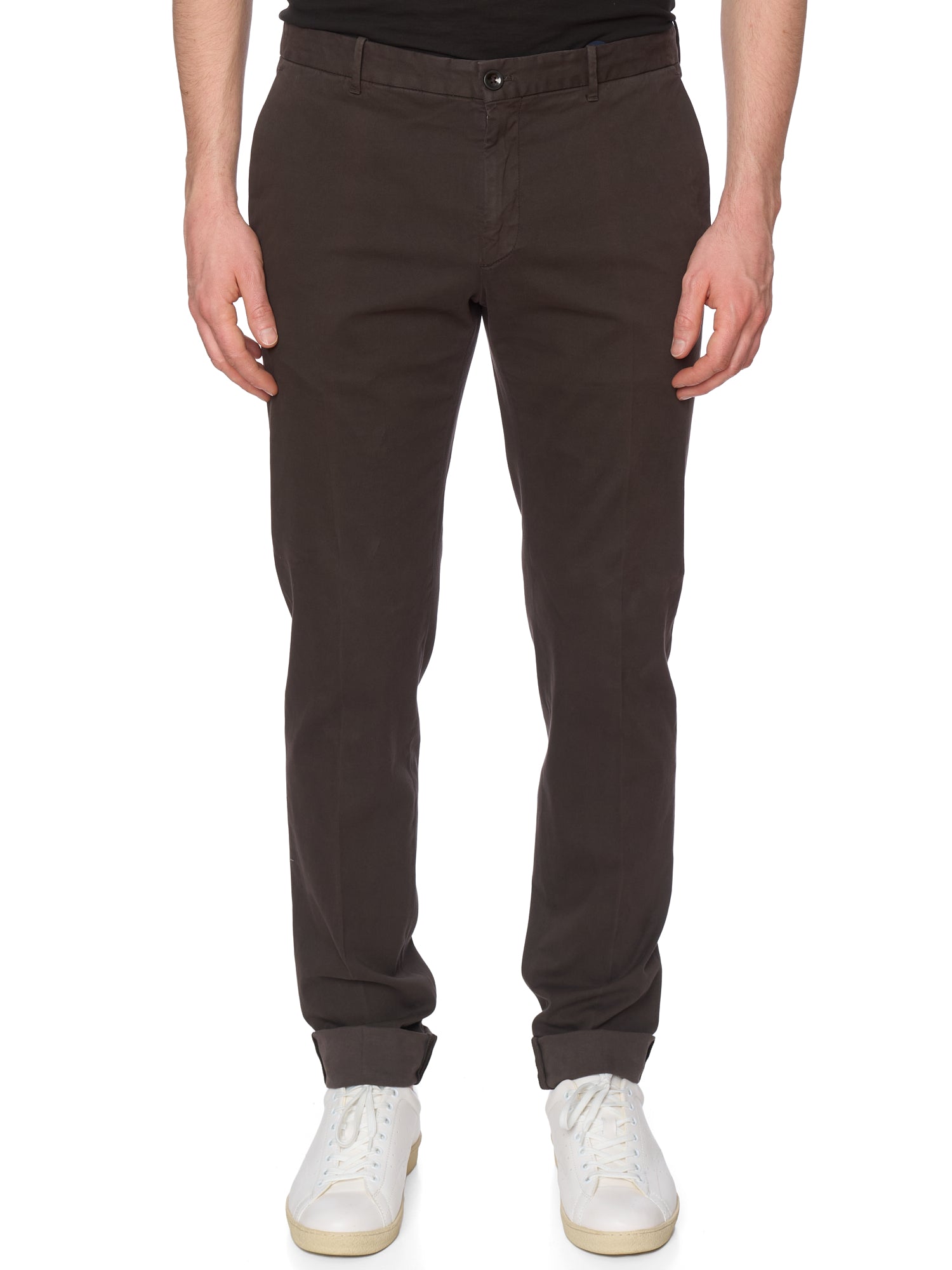 INCOTEX High Comfort Brown Cotton-Lyocell Slim Fit Chino Pants NEW Size 34