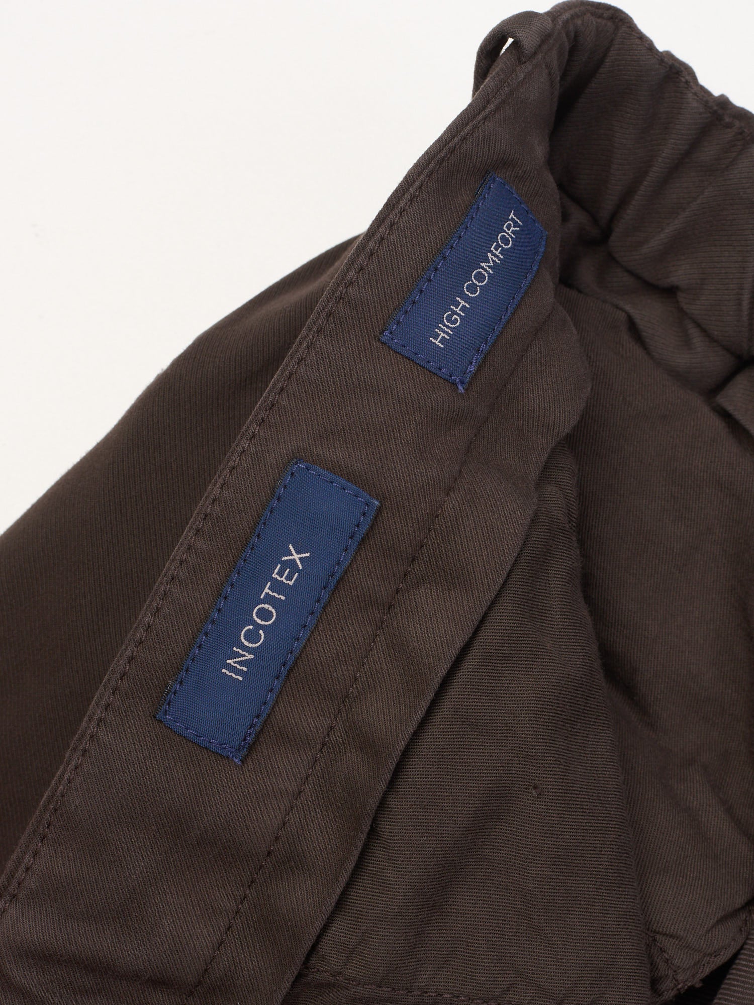 INCOTEX High Comfort Brown Cotton-Lyocell Slim Fit Chino Pants NEW Size 34