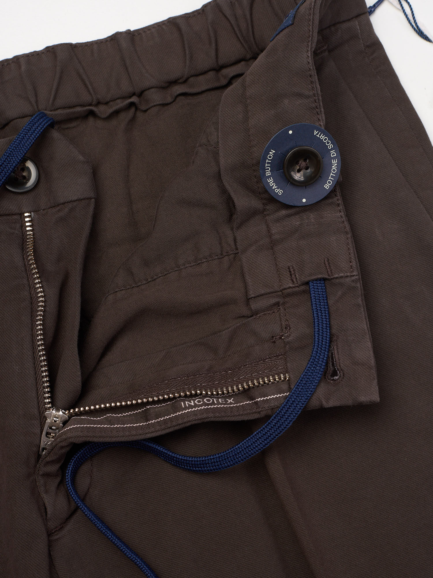 INCOTEX High Comfort Brown Cotton-Lyocell Slim Fit Chino Pants NEW Size 34