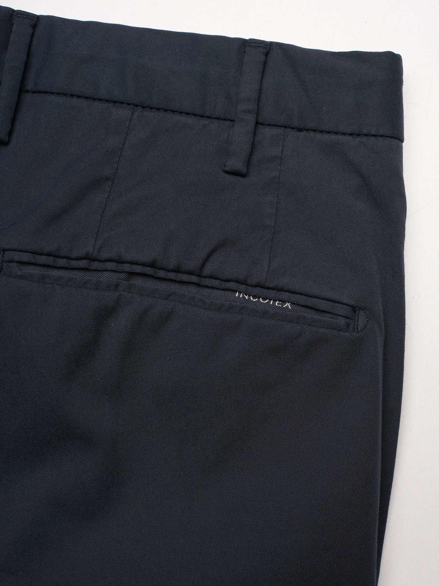 INCOTEX Navy "Royal Batavia" Cotton Slim Fit Chino Pants