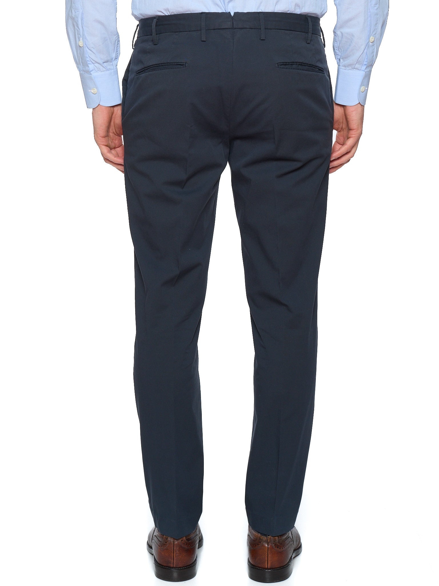 INCOTEX Navy "Royal Batavia" Cotton Slim Fit Chino Pants