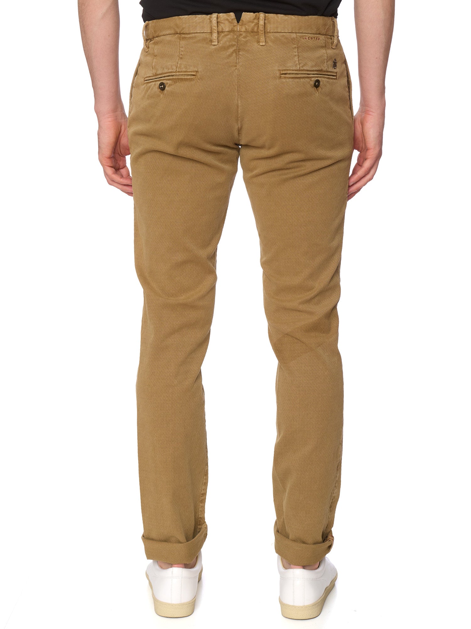 INCOTEX "Slacks" Khaki Cotton Skin Fit Chino Pants NEW Size 34