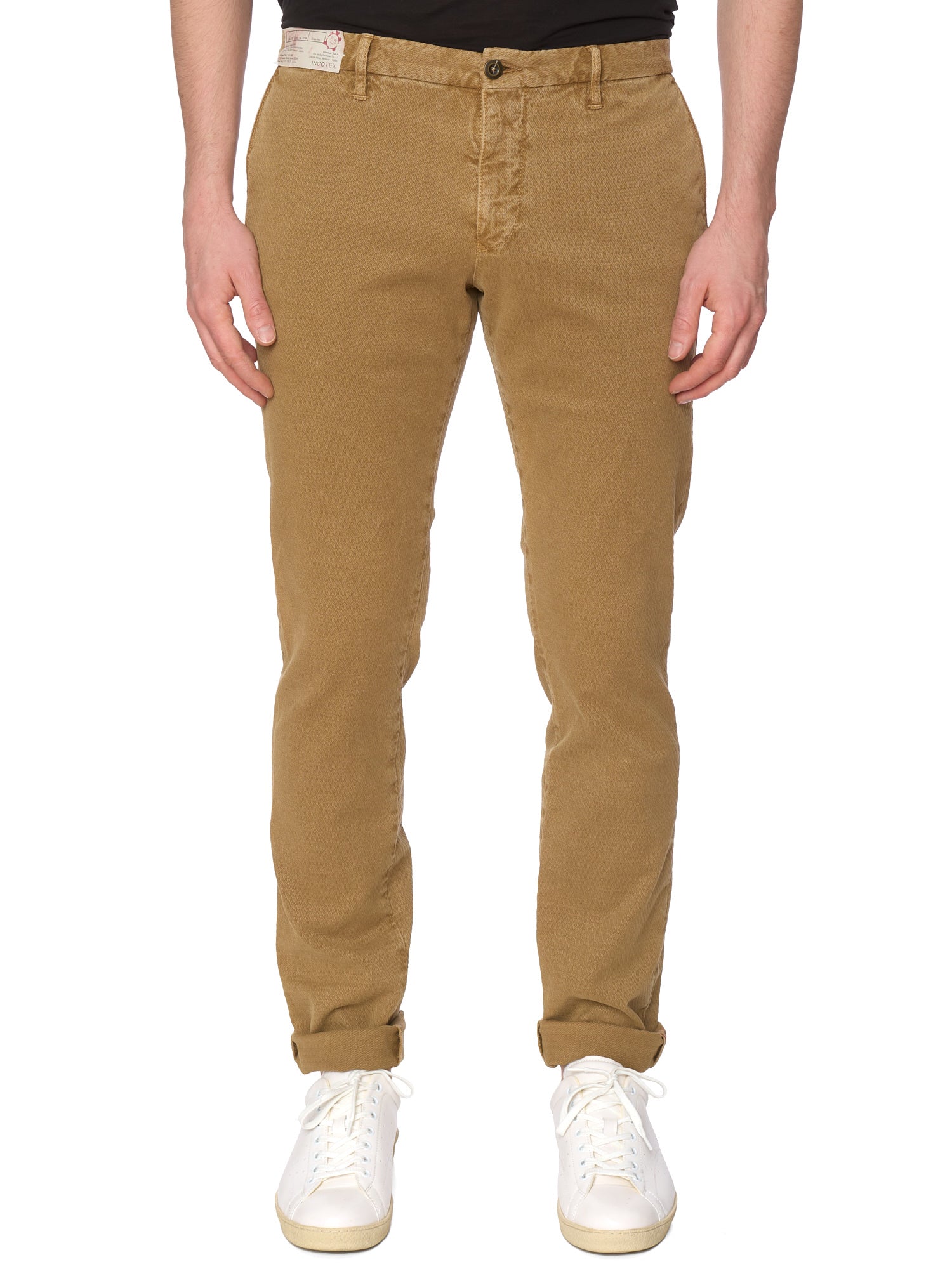 INCOTEX "Slacks" Khaki Cotton Skin Fit Chino Pants NEW Size 34