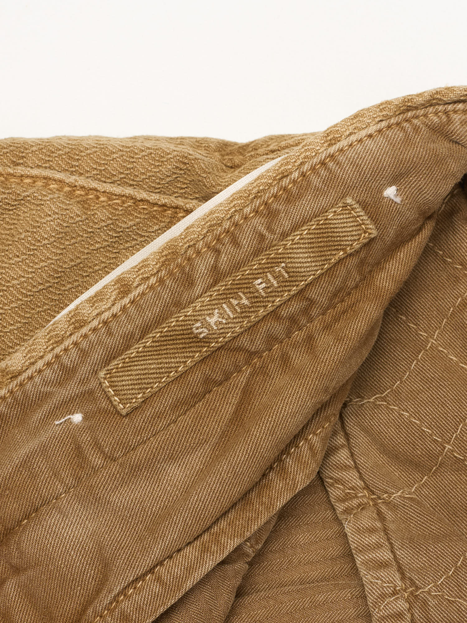 INCOTEX "Slacks" Khaki Cotton Skin Fit Chino Pants NEW Size 34