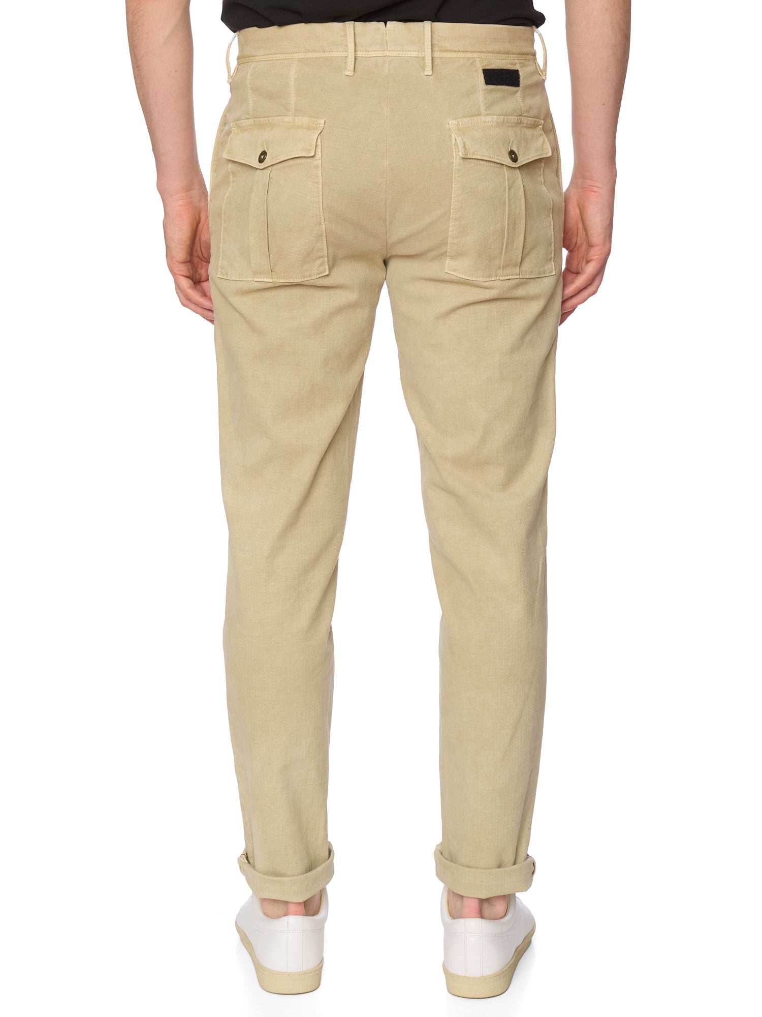 INCOTEX "Slacks" Beige Jacquard Cotton Tapered Fit Chino Pants NEW Size 34