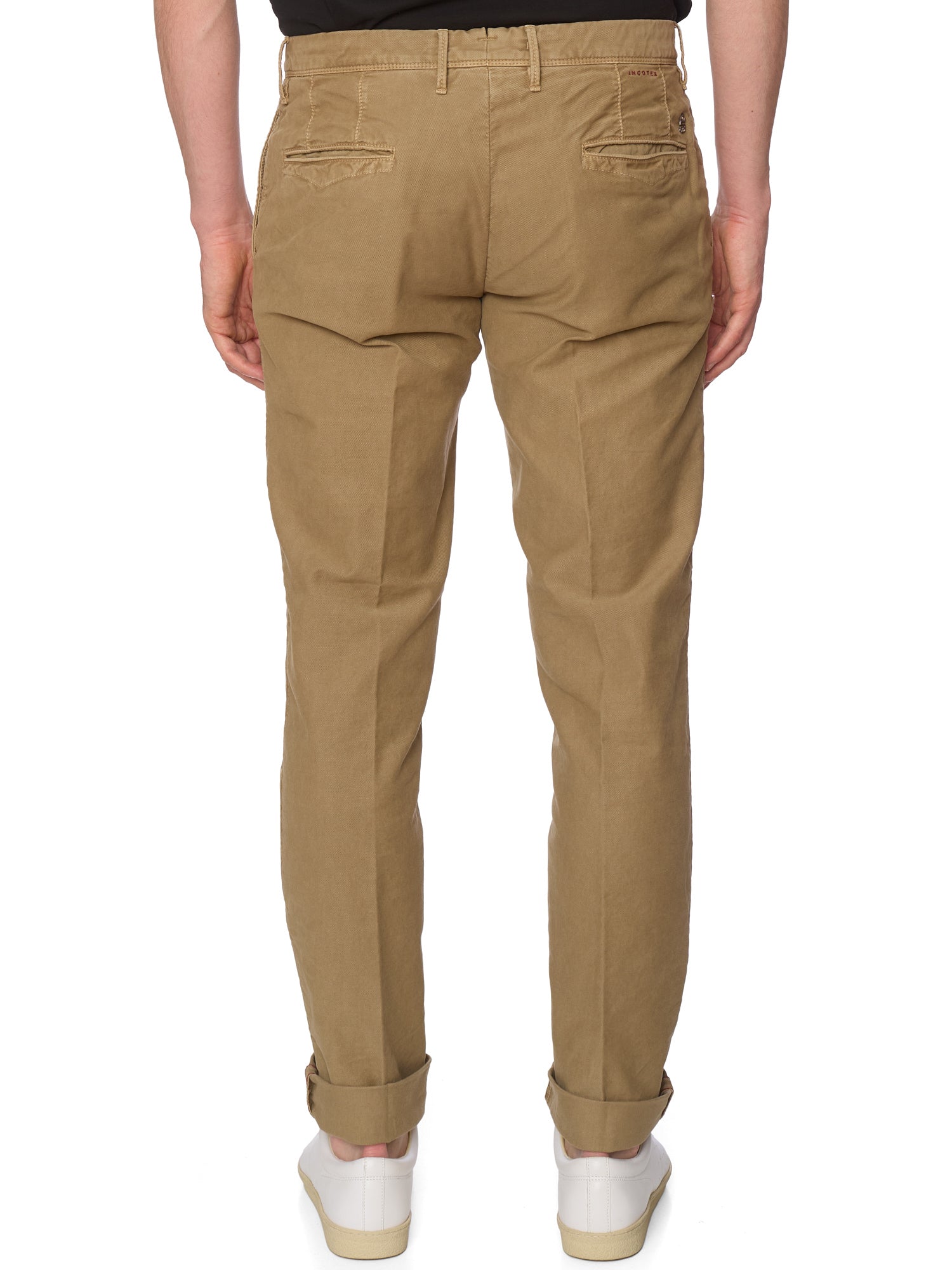 INCOTEX "Slacks" Khakie Cotton Slim Fit Tricochino Pants NEW