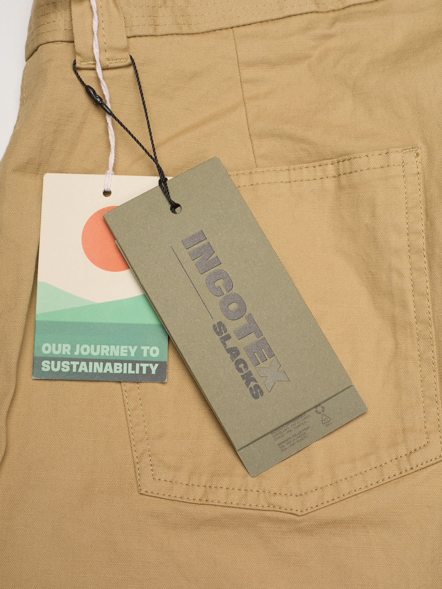 INCOTEX "Slacks" British Khakie Cotton Fatigue Fit Chino Military Pants NEW