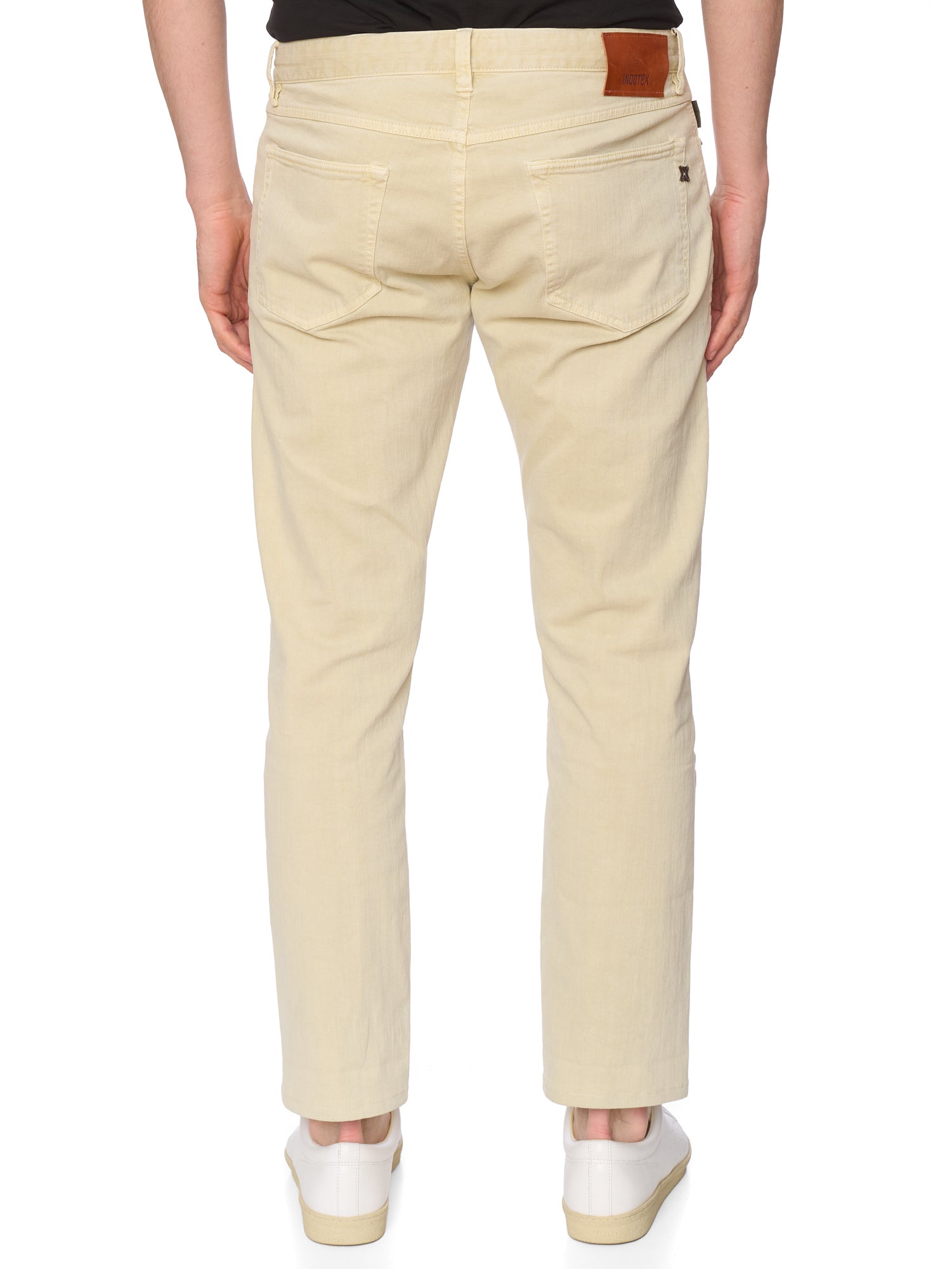 INCOTEX "Slacks" Beige Cotton Slim Fit 5 Pocket Jeans NEW Size 36