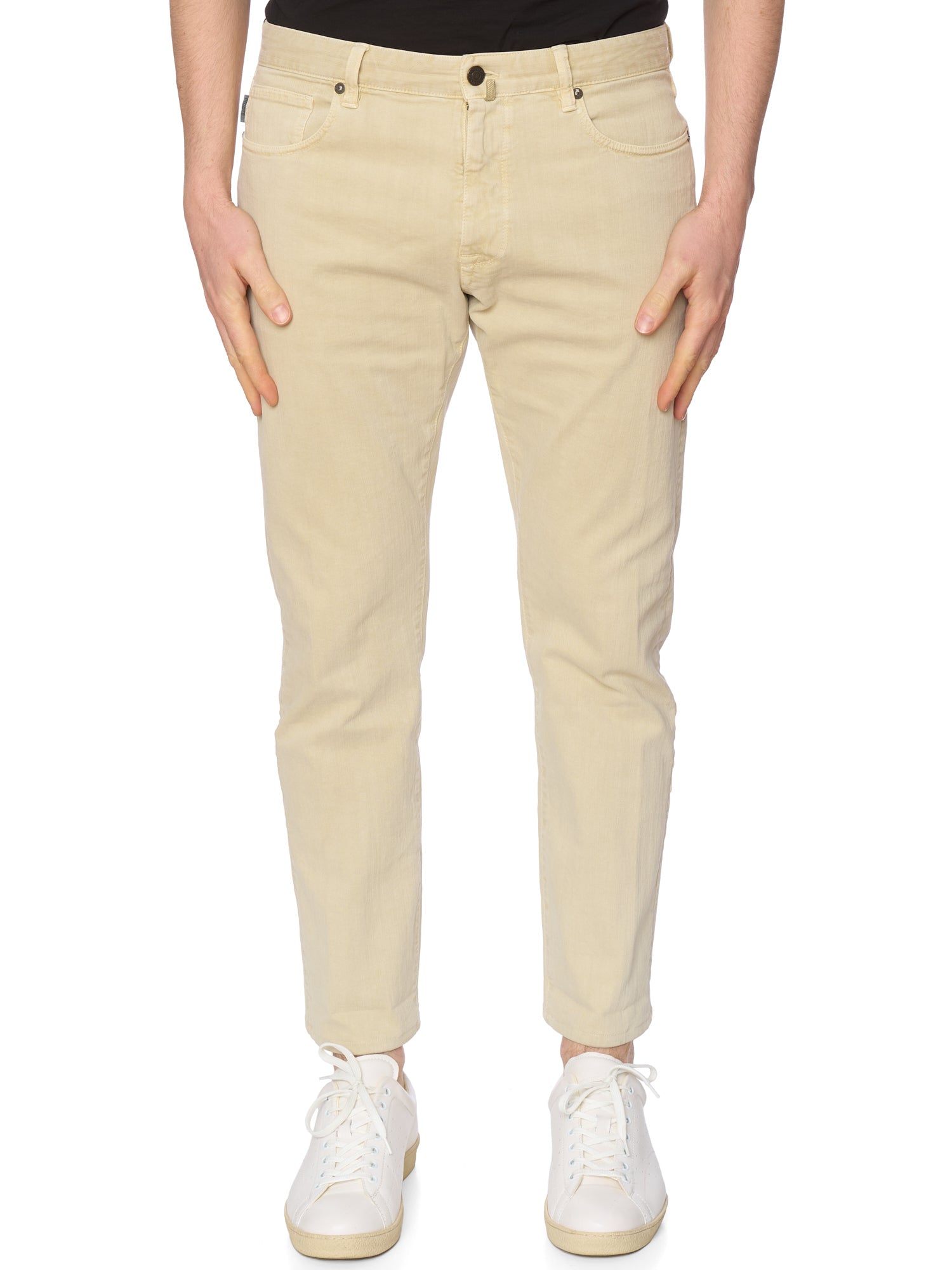 INCOTEX "Slacks" Beige Cotton Slim Fit 5 Pocket Jeans NEW Size 36