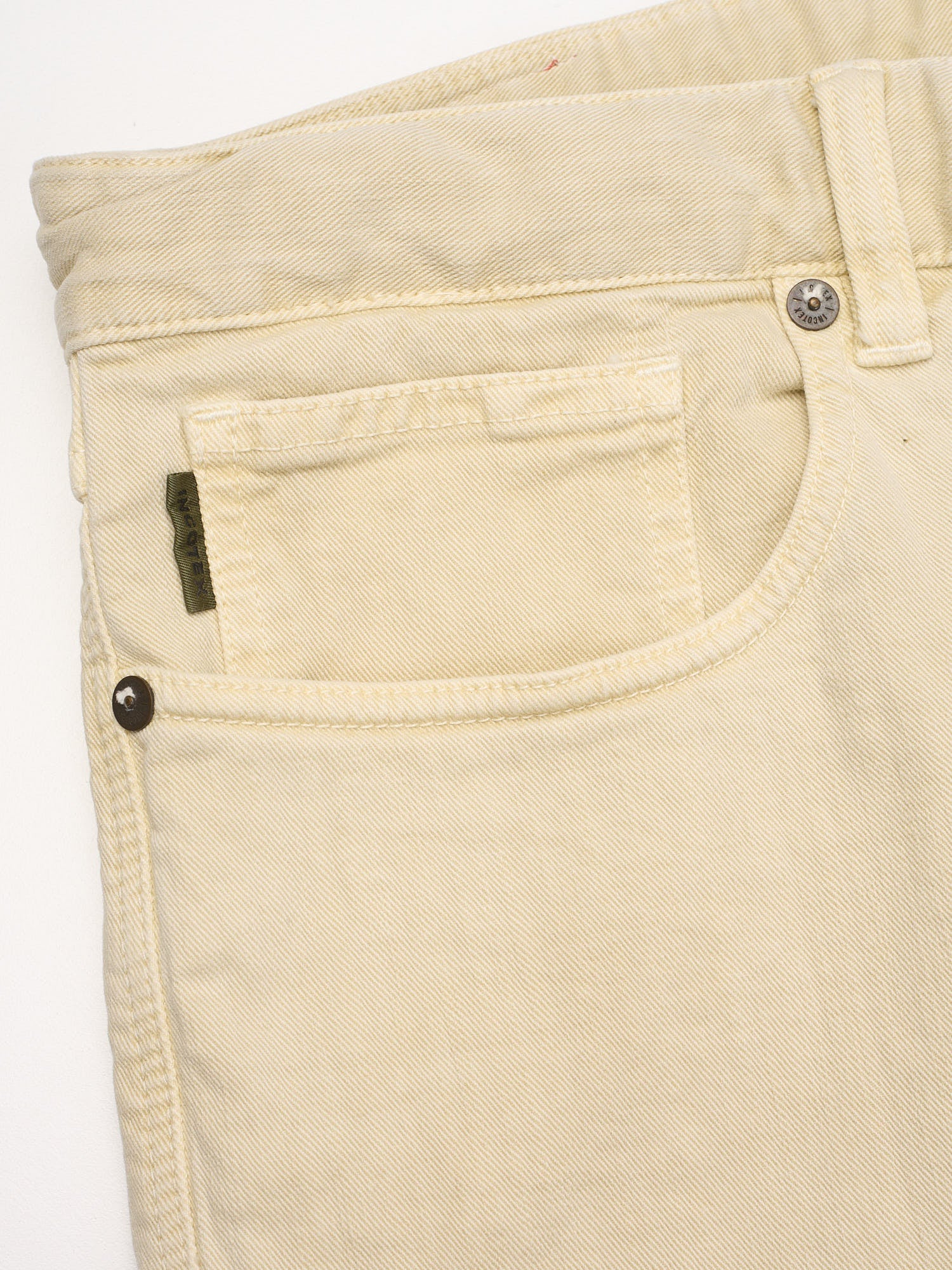 INCOTEX "Slacks" Beige Cotton Slim Fit 5 Pocket Jeans NEW Size 36