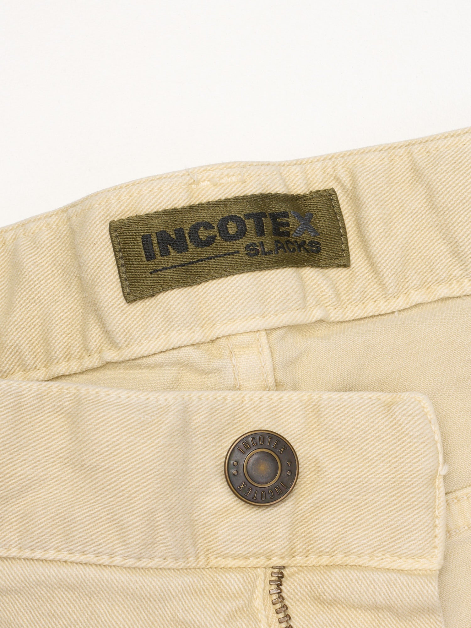 INCOTEX "Slacks" Beige Cotton Slim Fit 5 Pocket Jeans NEW Size 36