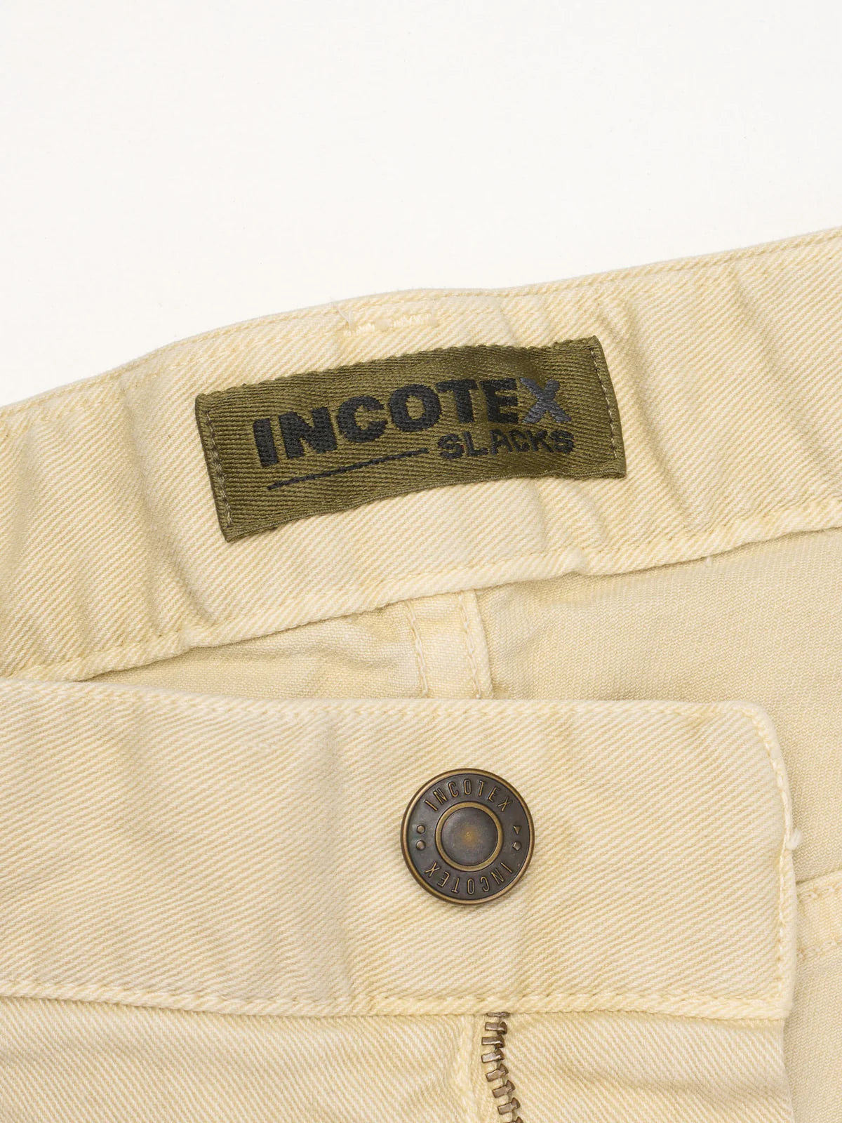 INCOTEX "Slacks" Beige Cotton Short Fit Jeans NEW Size 35