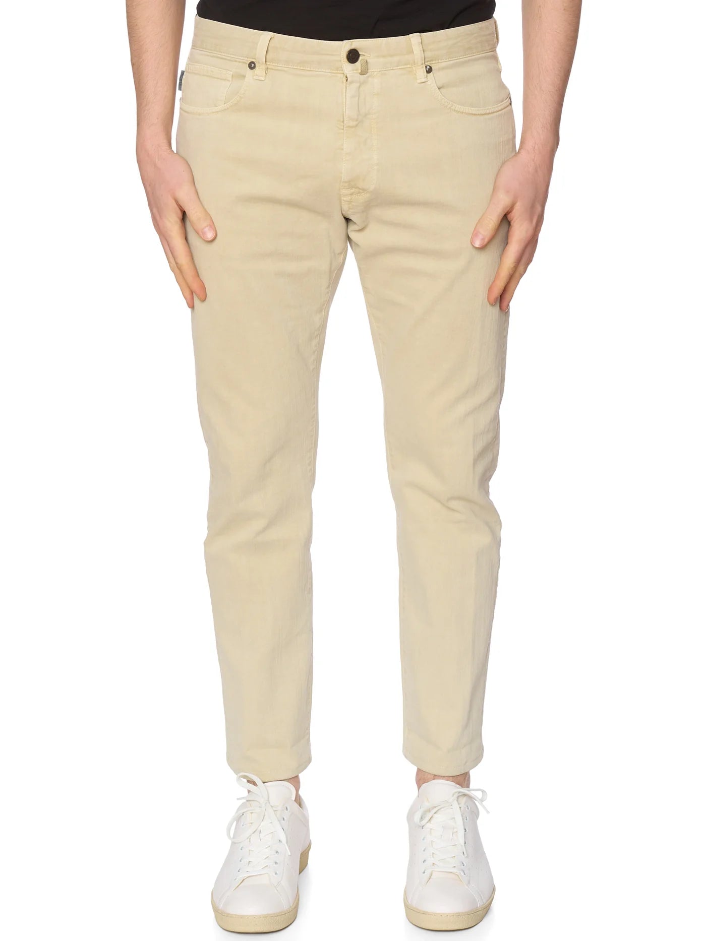 INCOTEX "Slacks" Beige Cotton Short Fit Jeans NEW Size 35