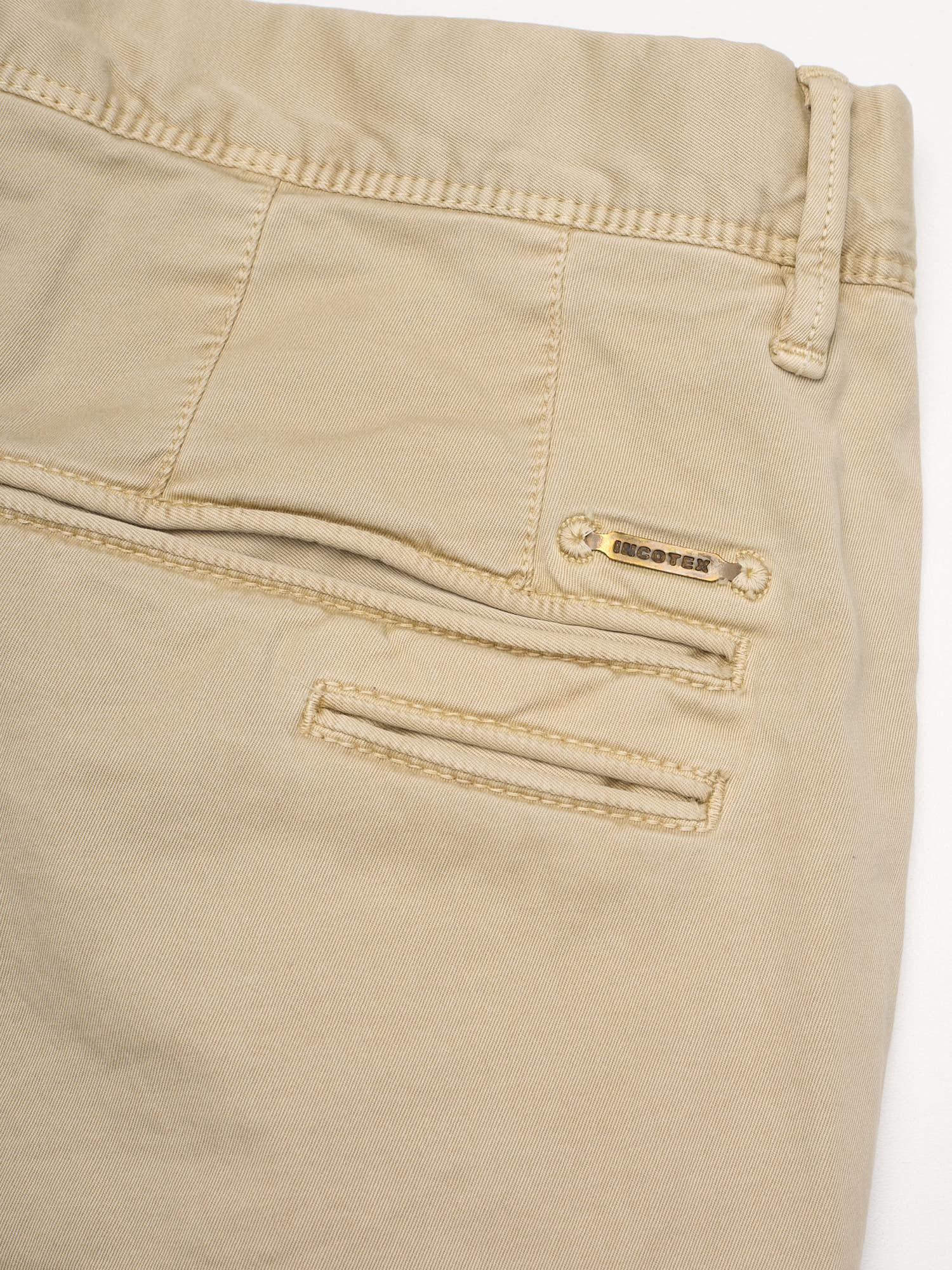INCOTEX "Slacks" Tan Khakie Cotton Tight Fit Chino Pants NEW
