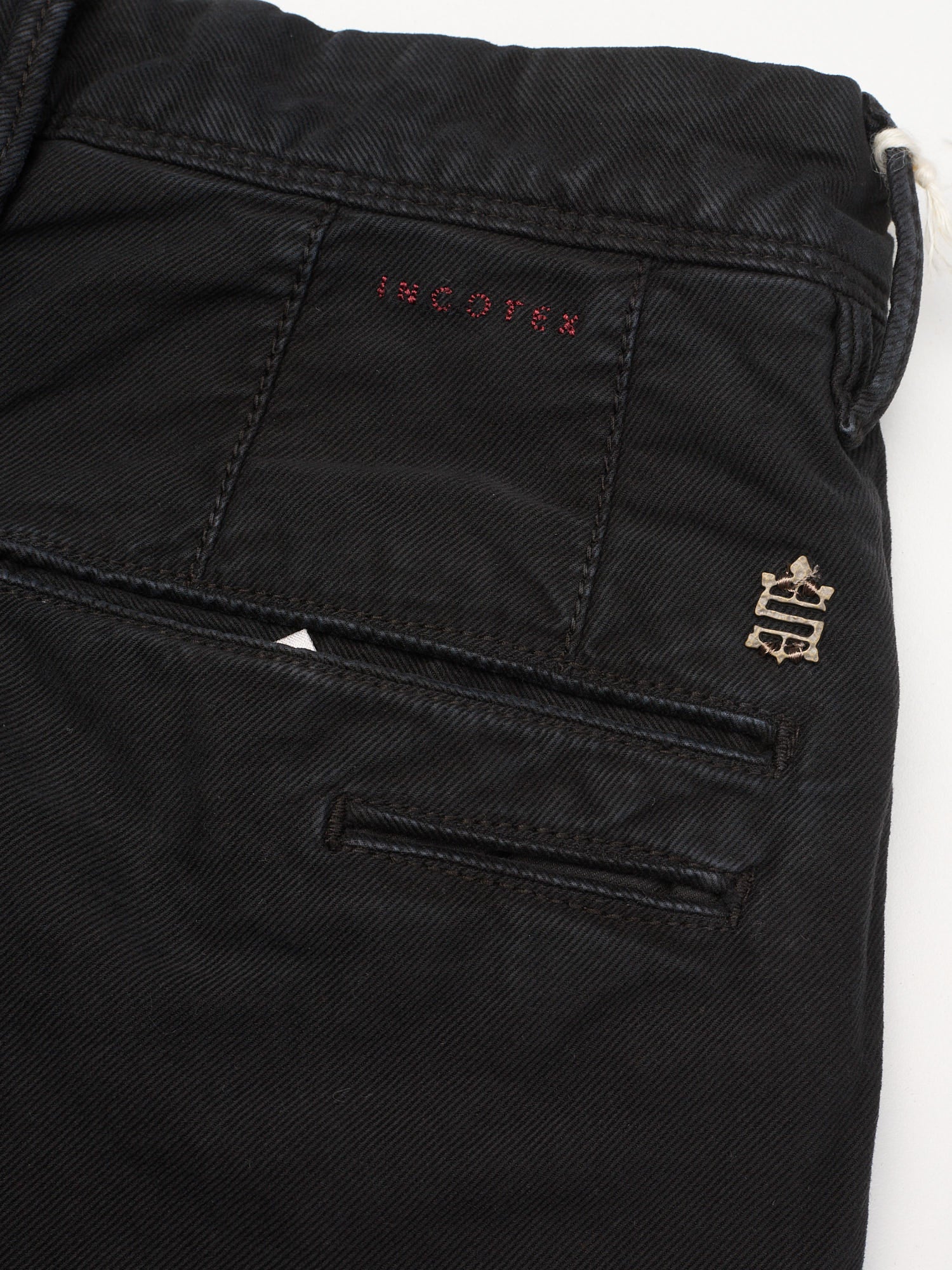 INCOTEX "Slacks" Black Cotton Tight Fit Tricochino Pants NEW