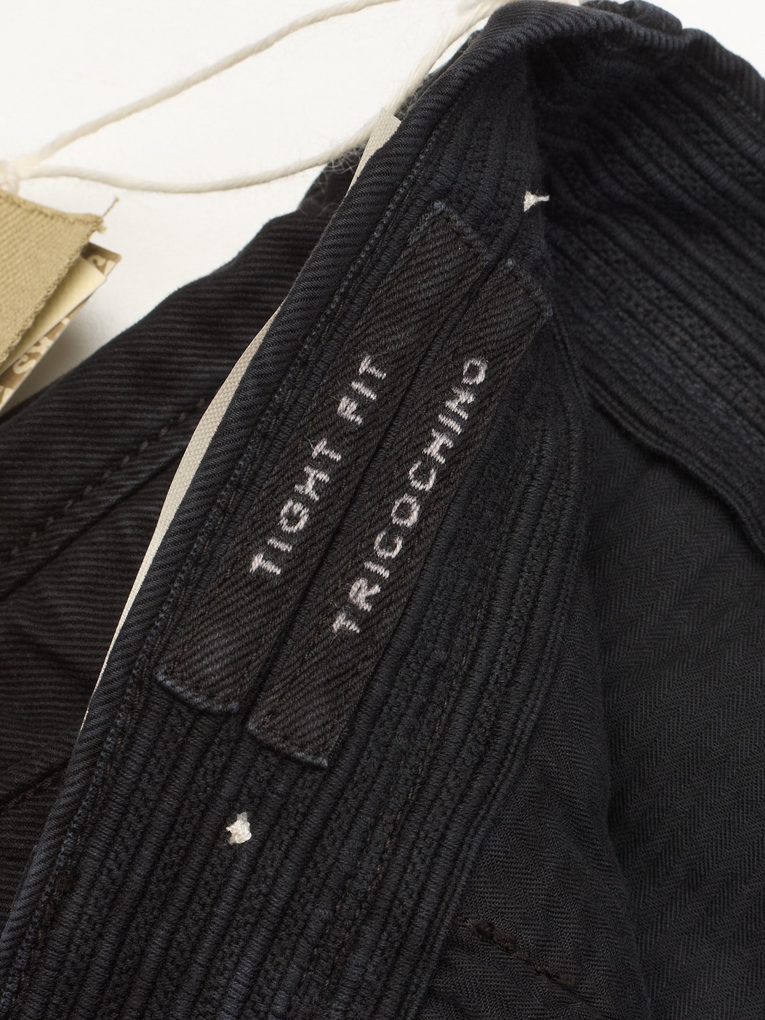 INCOTEX "Slacks" Black Cotton Tight Fit Tricochino Pants NEW