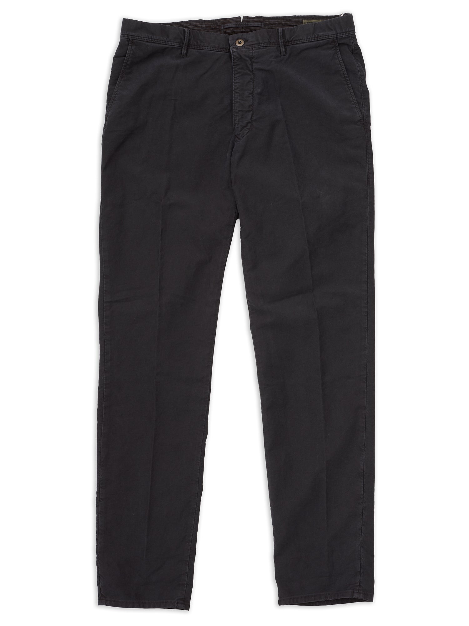 INCOTEX "Slacks" Black Twill Cotton Regular Fit Chino Pants NEW Size 38