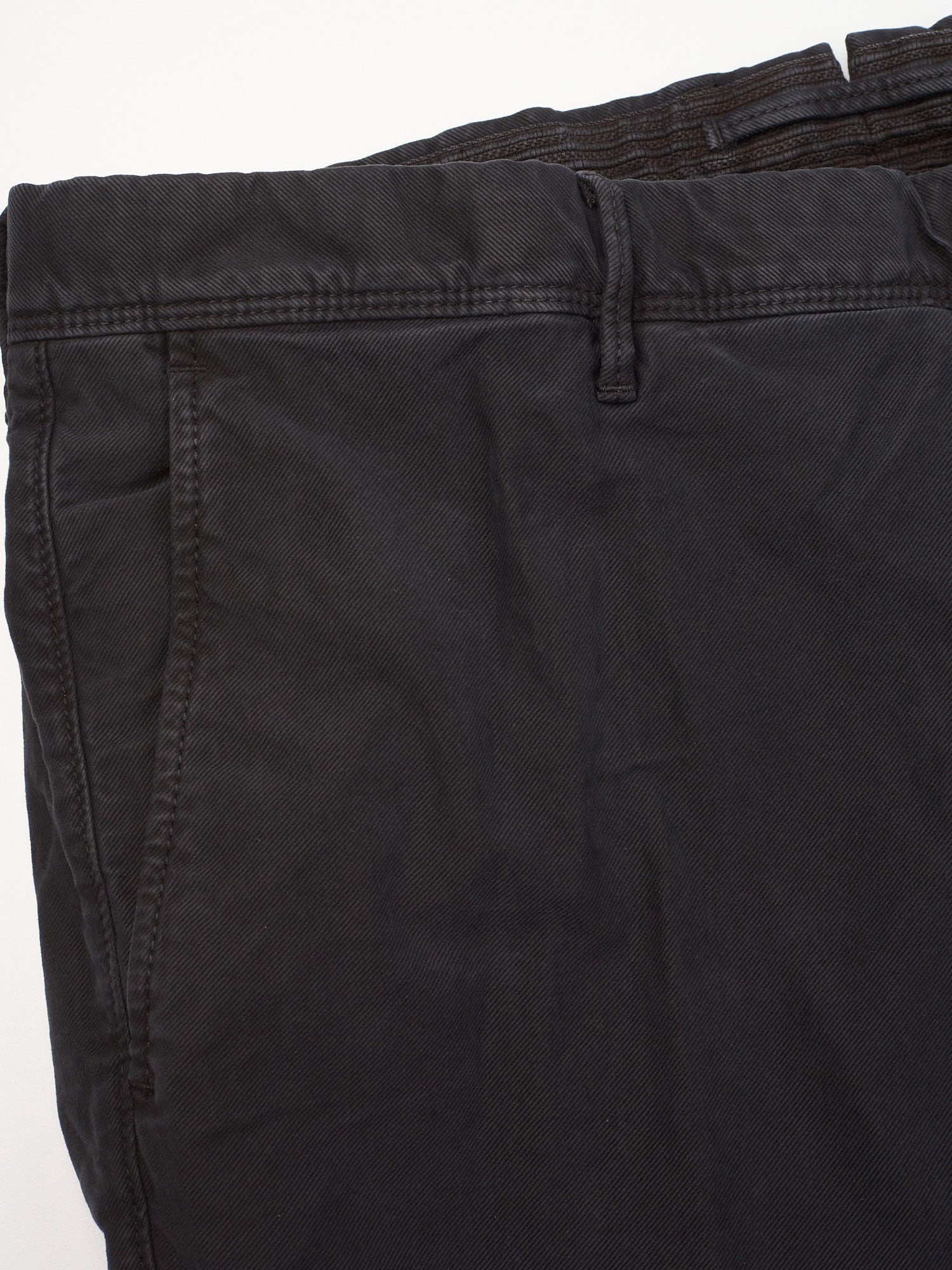 INCOTEX "Slacks" Black Twill Cotton Regular Fit Chino Pants NEW Size 38