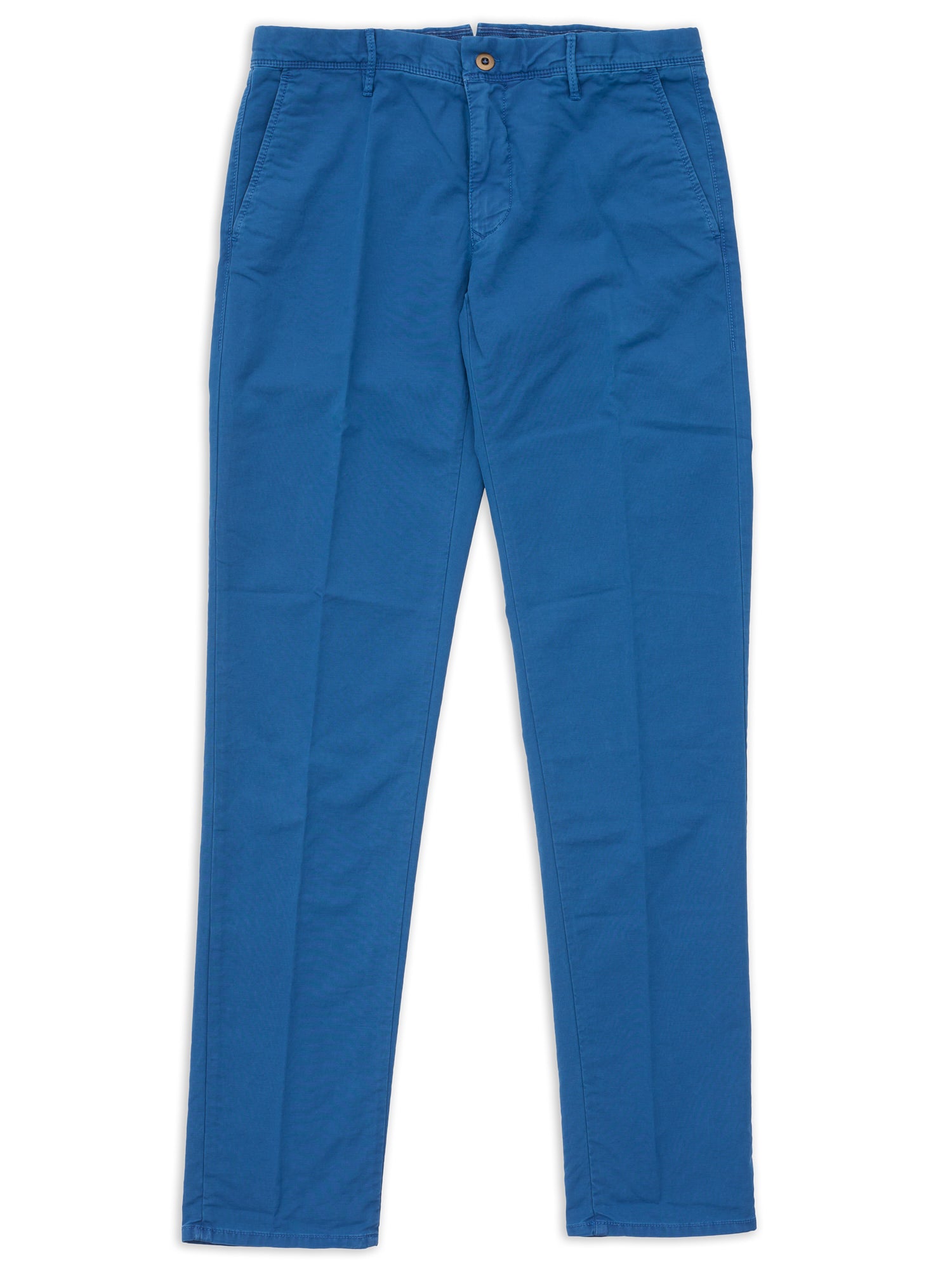 INCOTEX "Slacks" Blue Cotton Slim Fit Chino Pants NEW Size 32