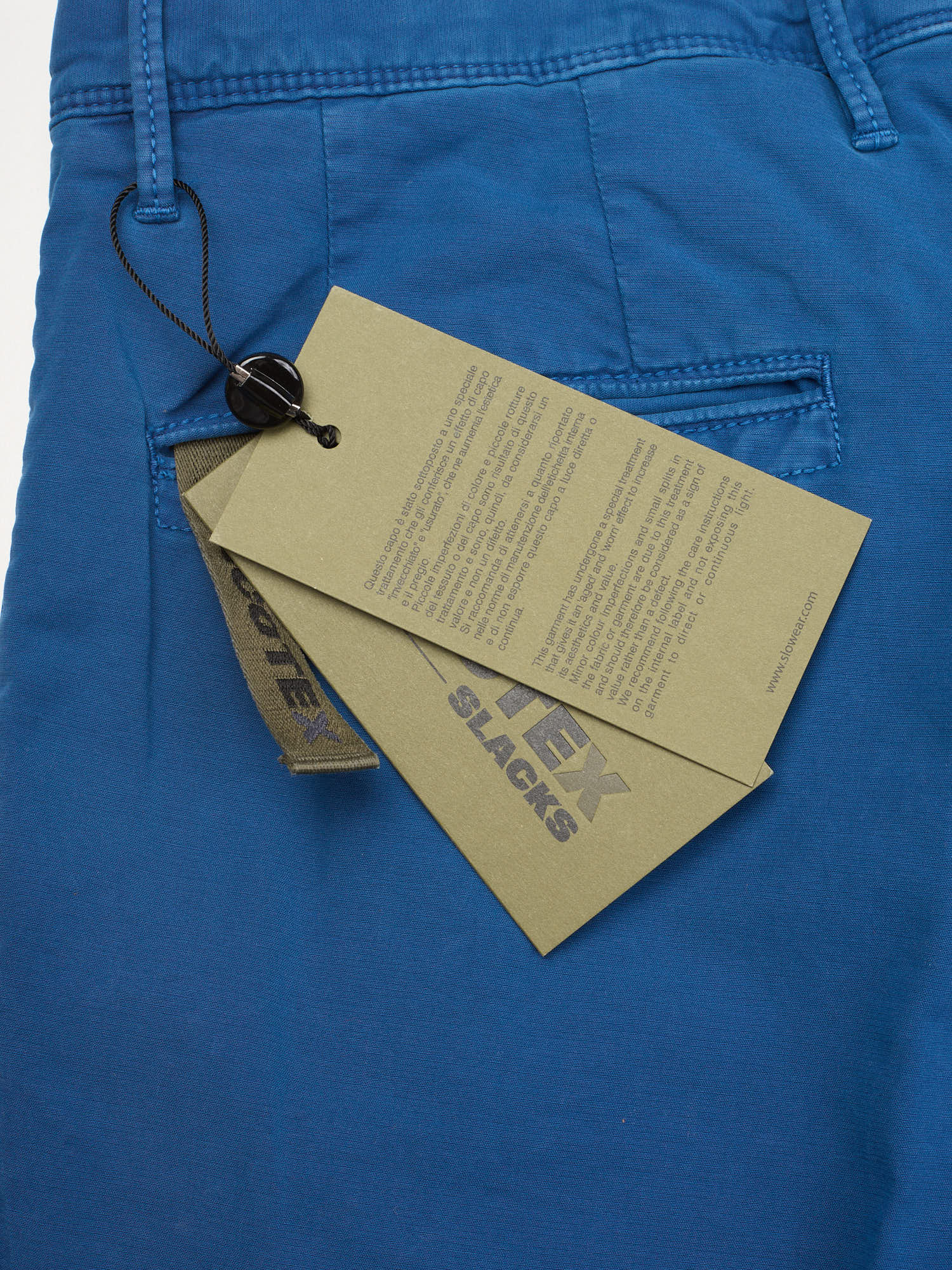 INCOTEX "Slacks" Blue Cotton Slim Fit Chino Pants NEW Size 32