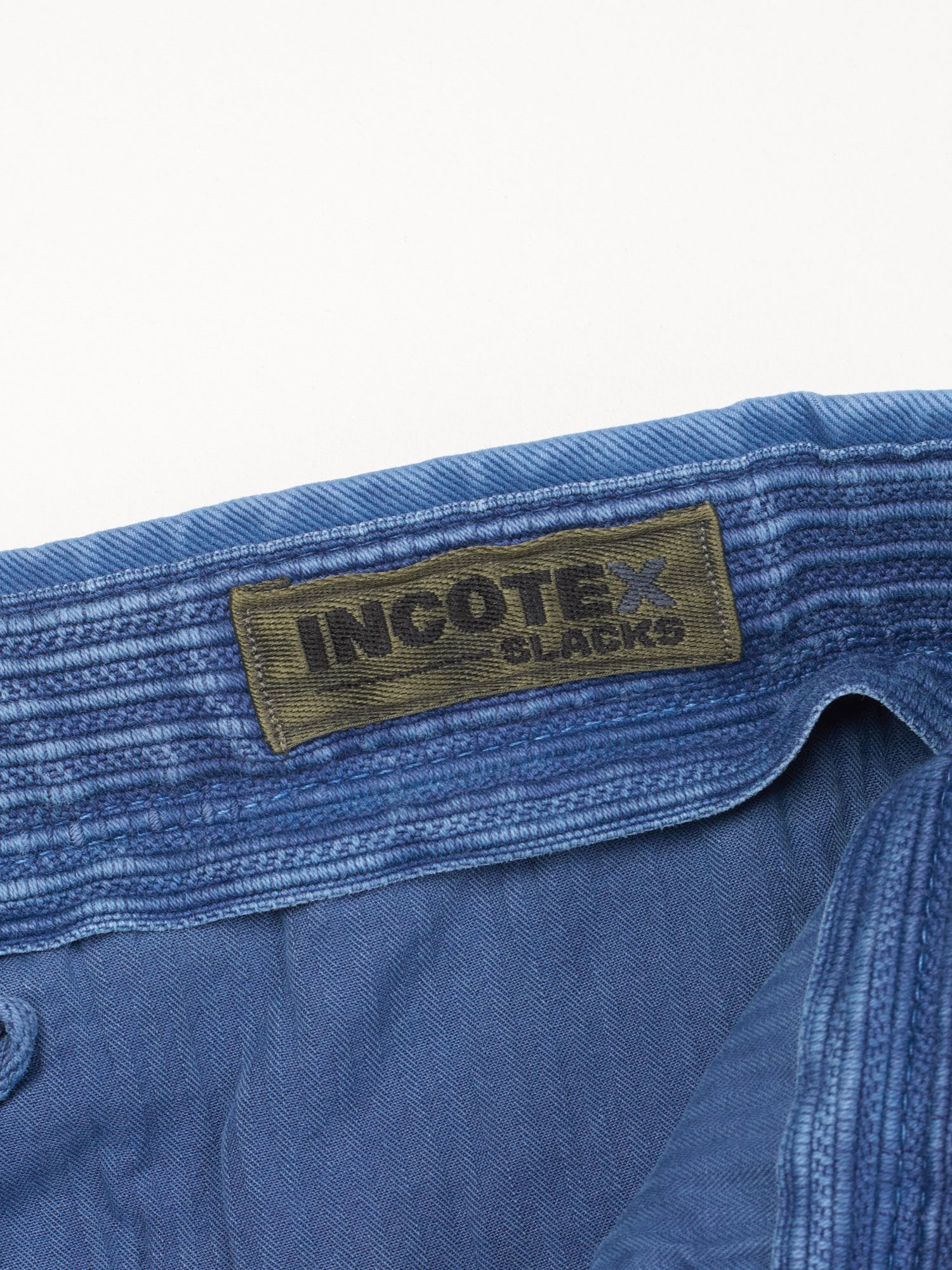 INCOTEX "Slacks" Blue Twill Cotton Tapered Fit Pleated Chino Pants NEW