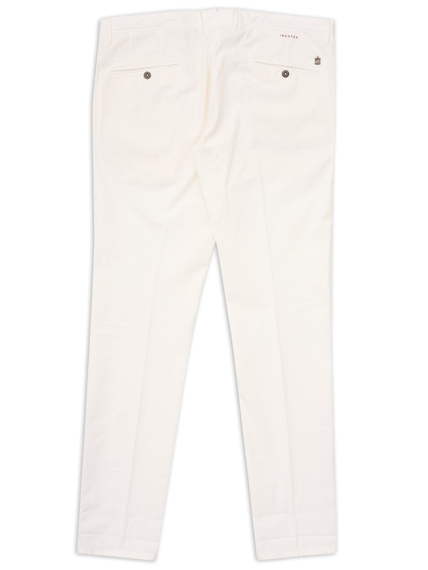 INCOTEX "Slacks" Cream Cotton Tight Fit Chino Pants Jeans NEW