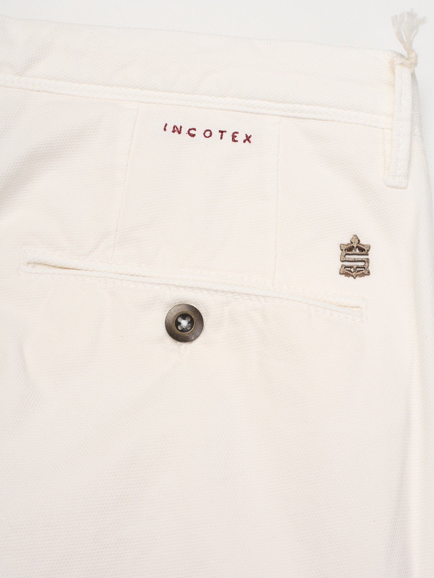 INCOTEX "Slacks" Cream Cotton Tight Fit Chino Pants Jeans NEW