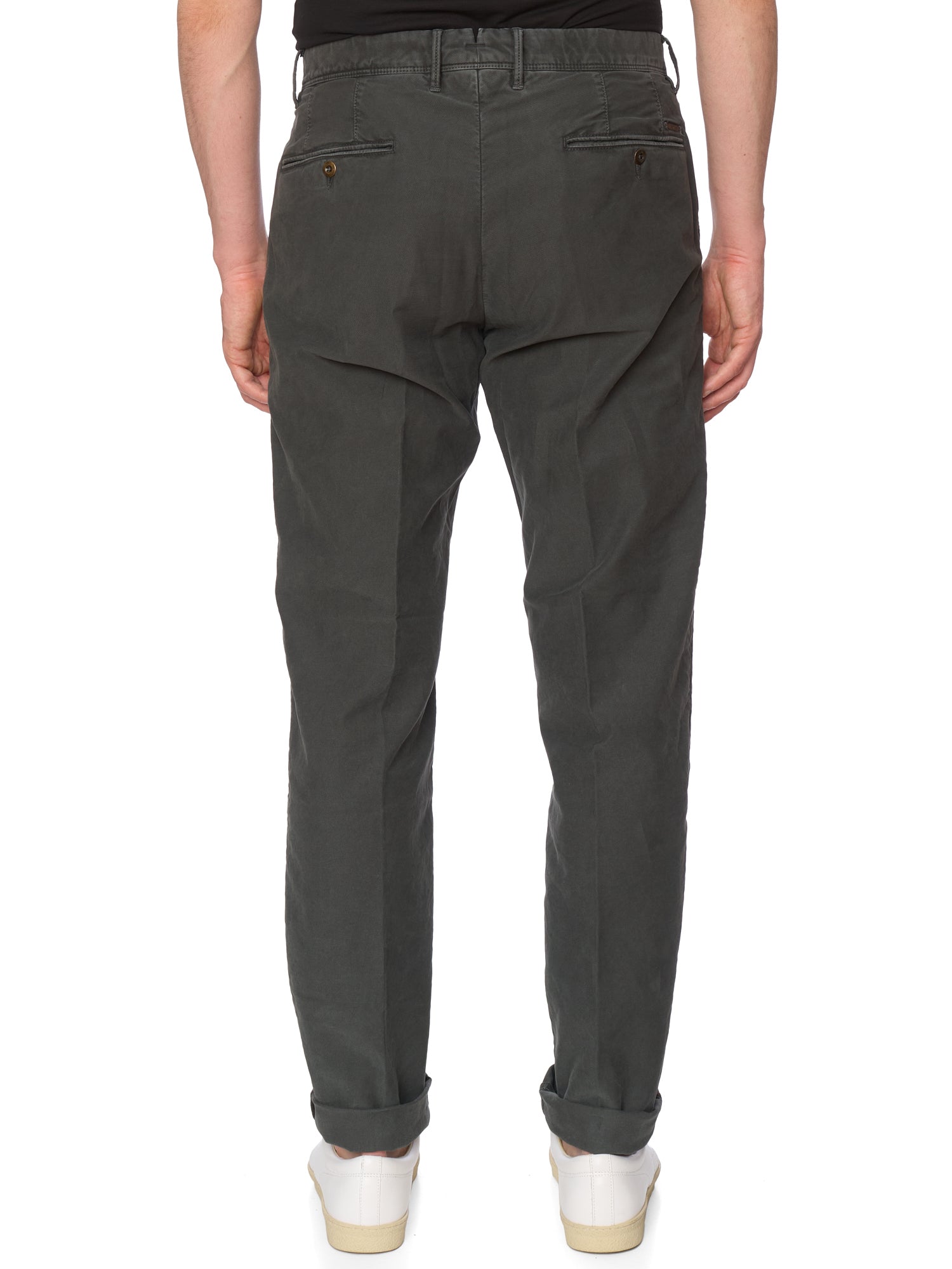INCOTEX "Slacks" Dark Gray Twill Cotton Regular Fit Chino Pants NEW
