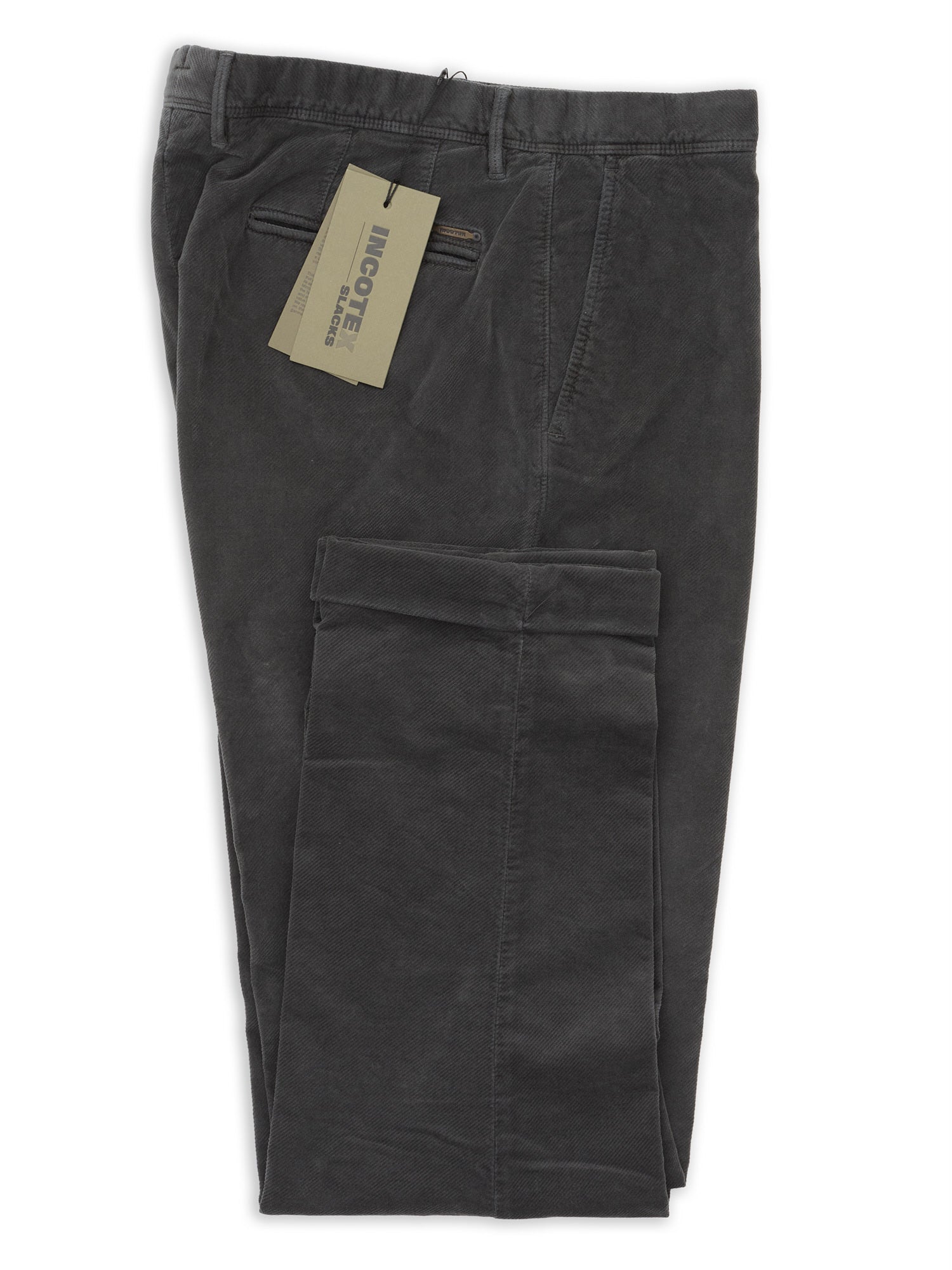 INCOTEX "Slacks" Gray Cotton Regular Fit Chino Pants NEW Size 38