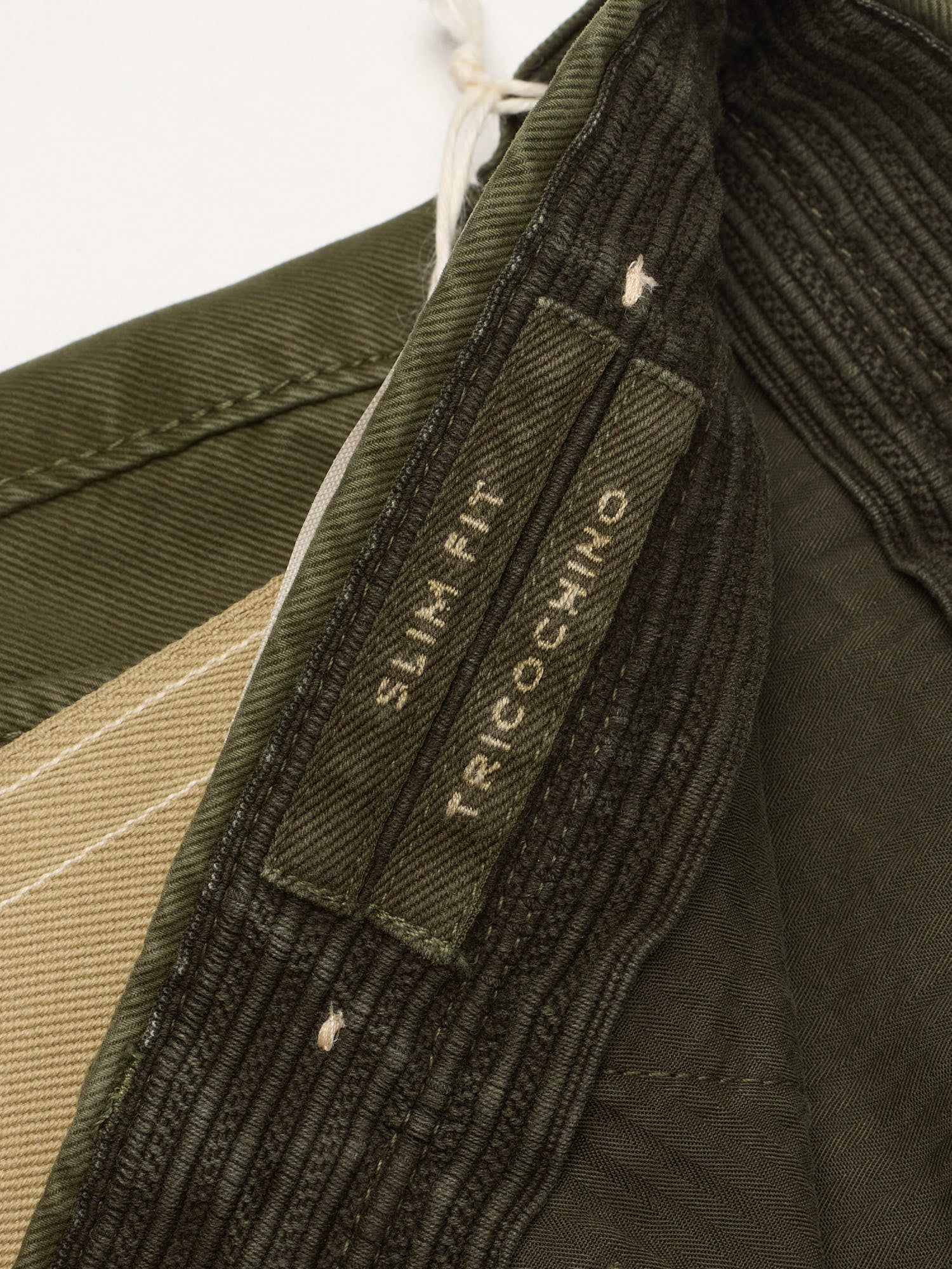 INCOTEX "Slacks" Green Cotton Slim Fit Tricochino Pants NEW Size 33