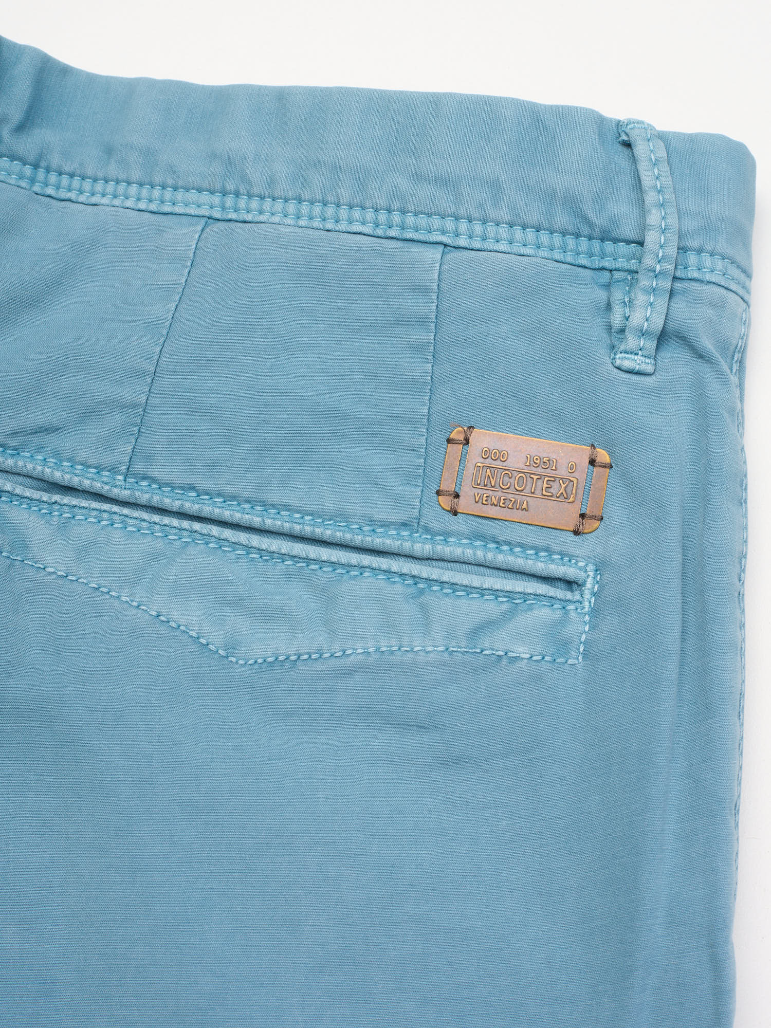 INCOTEX "Slacks" Light Blue Cotton Slim Fit Chino Pants NEW