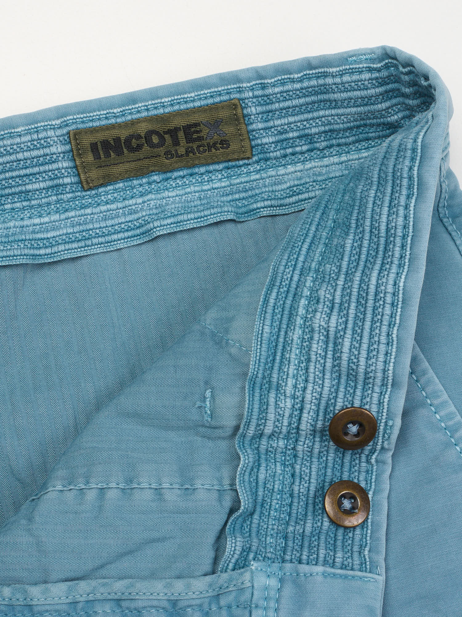 INCOTEX "Slacks" Light Blue Cotton Slim Fit Chino Pants NEW