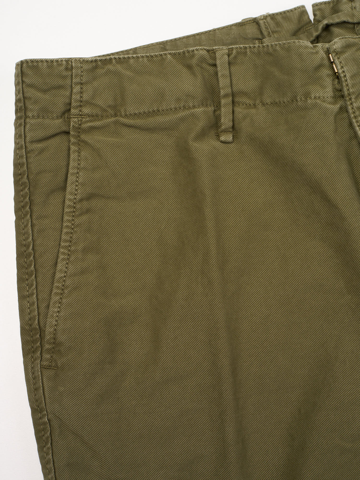 INCOTEX "Slacks" Military Green Khakie Cotton Slim Fit Chino Pants NEW