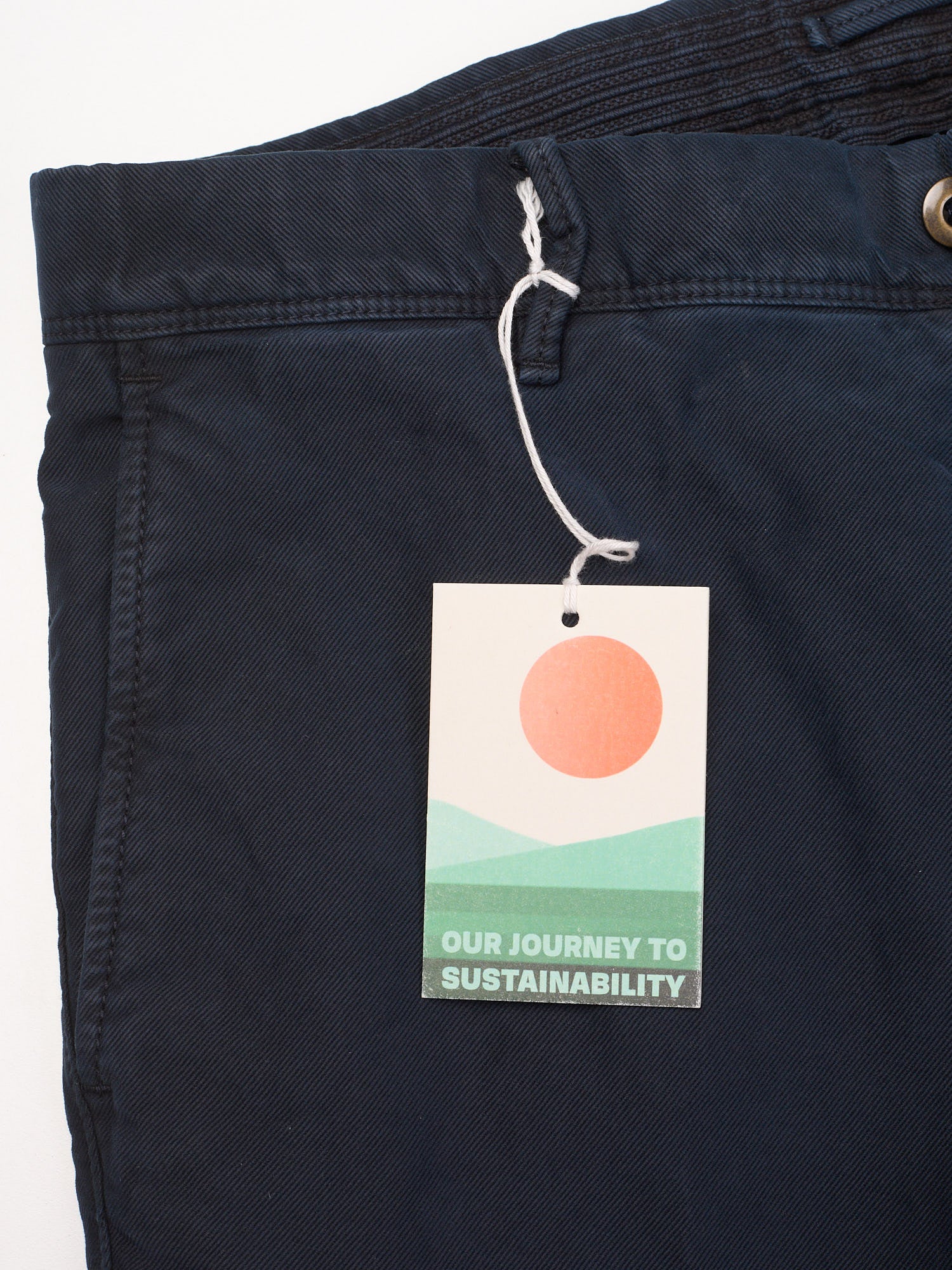 INCOTEX "Slacks" Navy Twill Cotton Regular Fit Chino Pants NEW