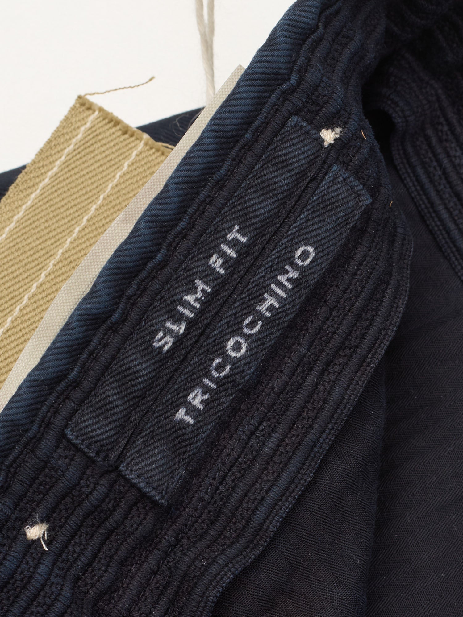 INCOTEX "Slacks" Navy Blue Twill Cotton Slim Fit Chino Pants NEW