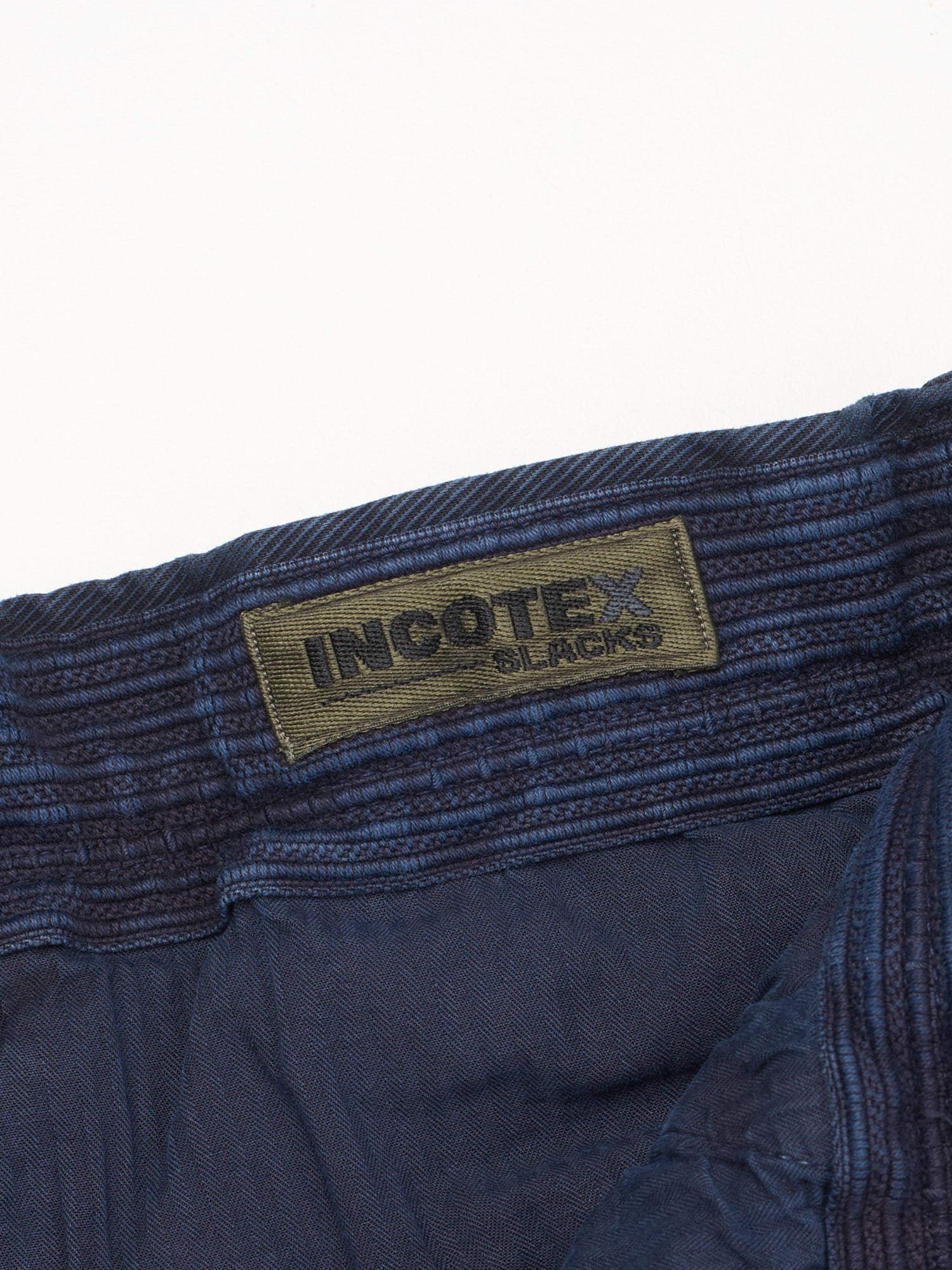 INCOTEX "Slacks" Navy Twill Cotton Tight Fit Chino Pants NEW Size 33