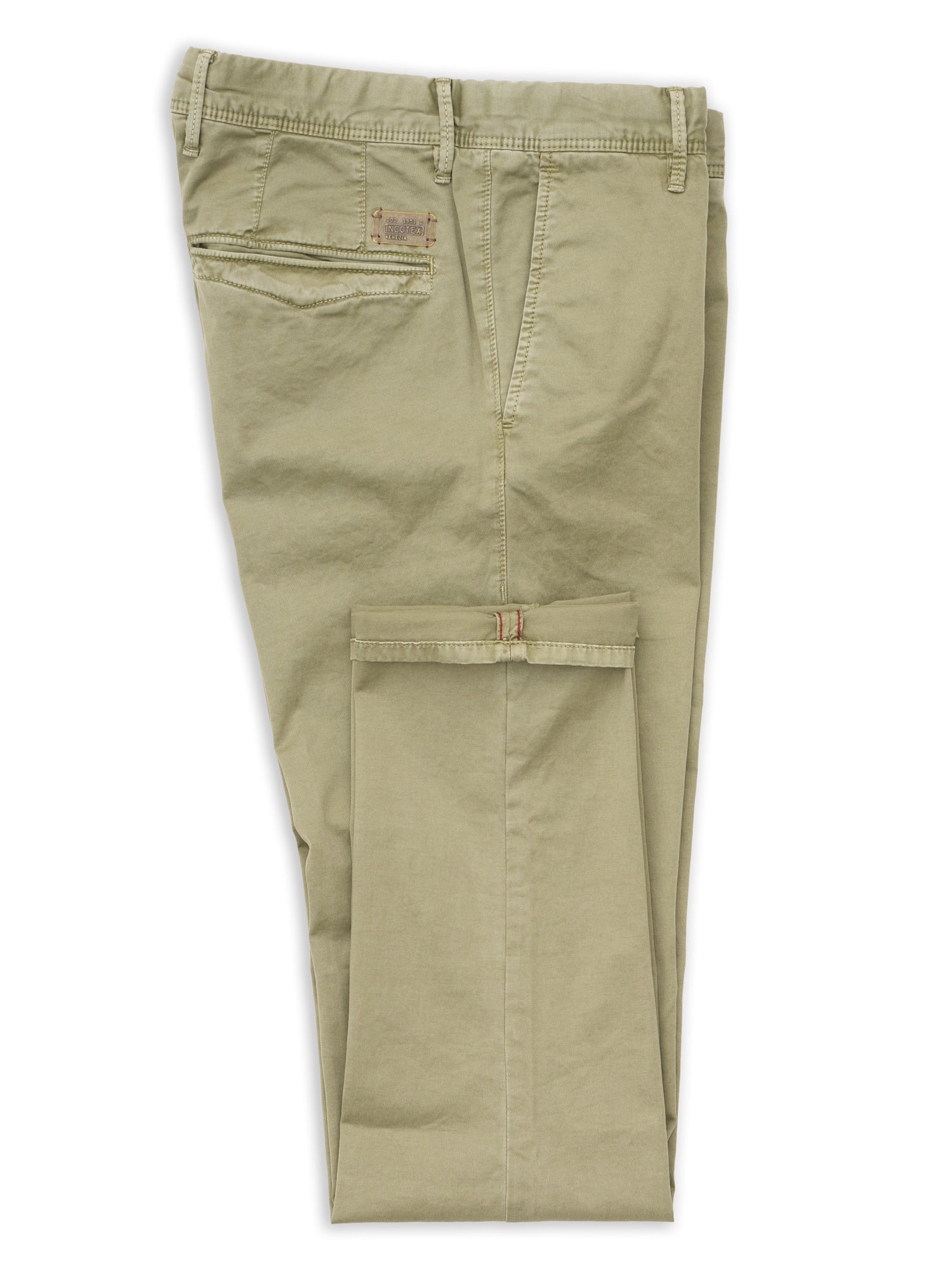 INCOTEX "Slacks" Olive Cotton Slim Fit Chino Pants NEW Size 30