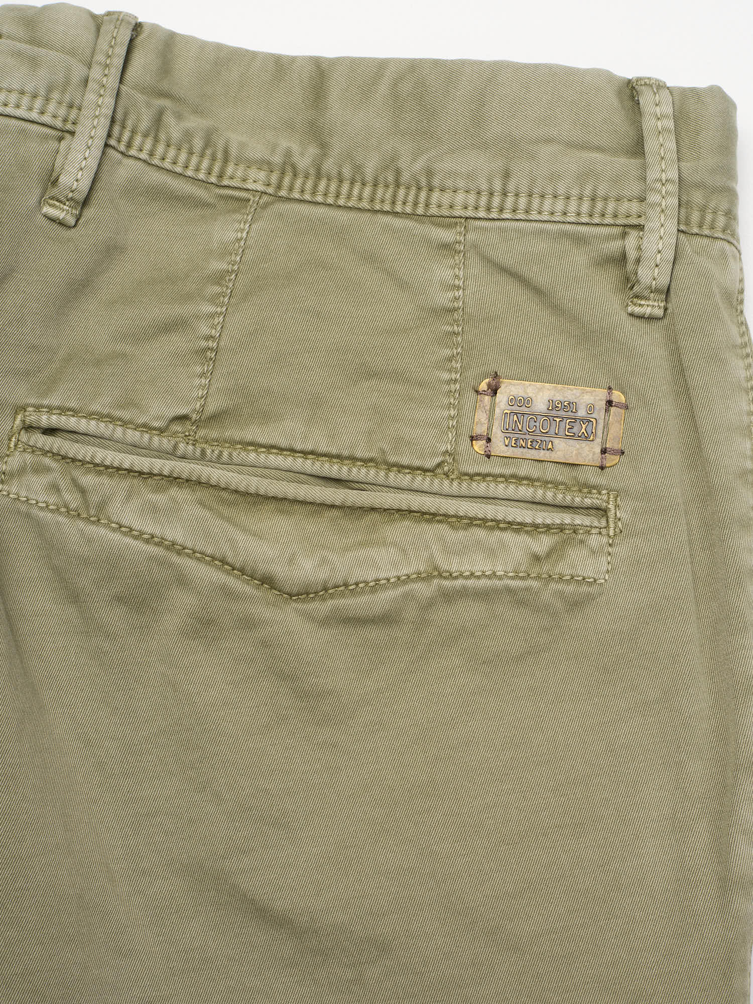 INCOTEX "Slacks" Olive Cotton Slim Fit Chino Pants NEW Size 30