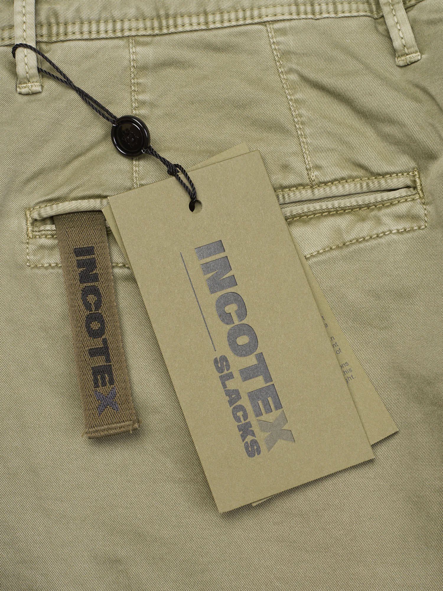 INCOTEX "Slacks" Olive Cotton Slim Fit Chino Pants NEW Size 30