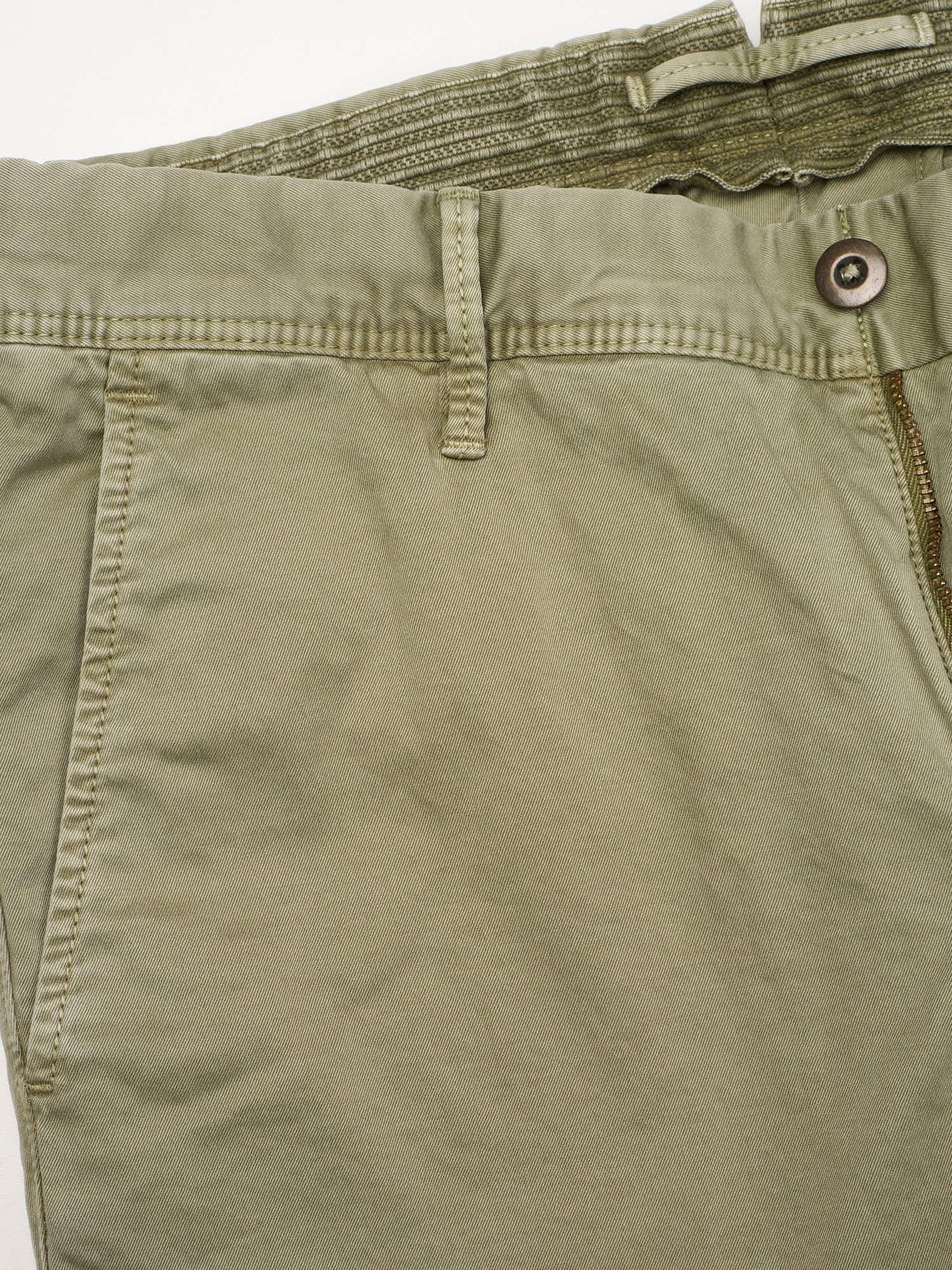 INCOTEX "Slacks" Olive Cotton Slim Fit Chino Pants NEW Size 30
