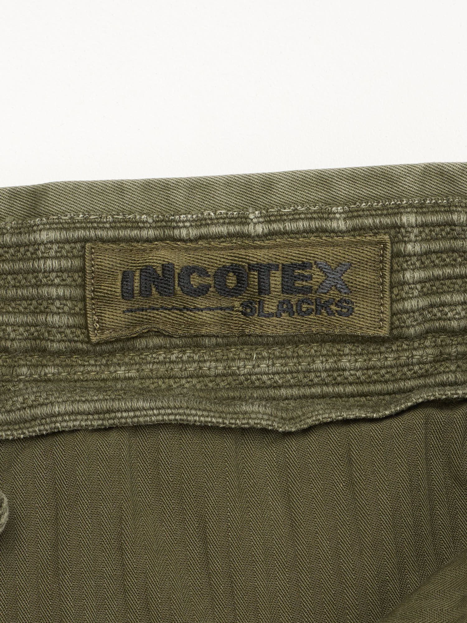 INCOTEX "Slacks" Olive Cotton Regular Fit Chino Pants NEW Size 33