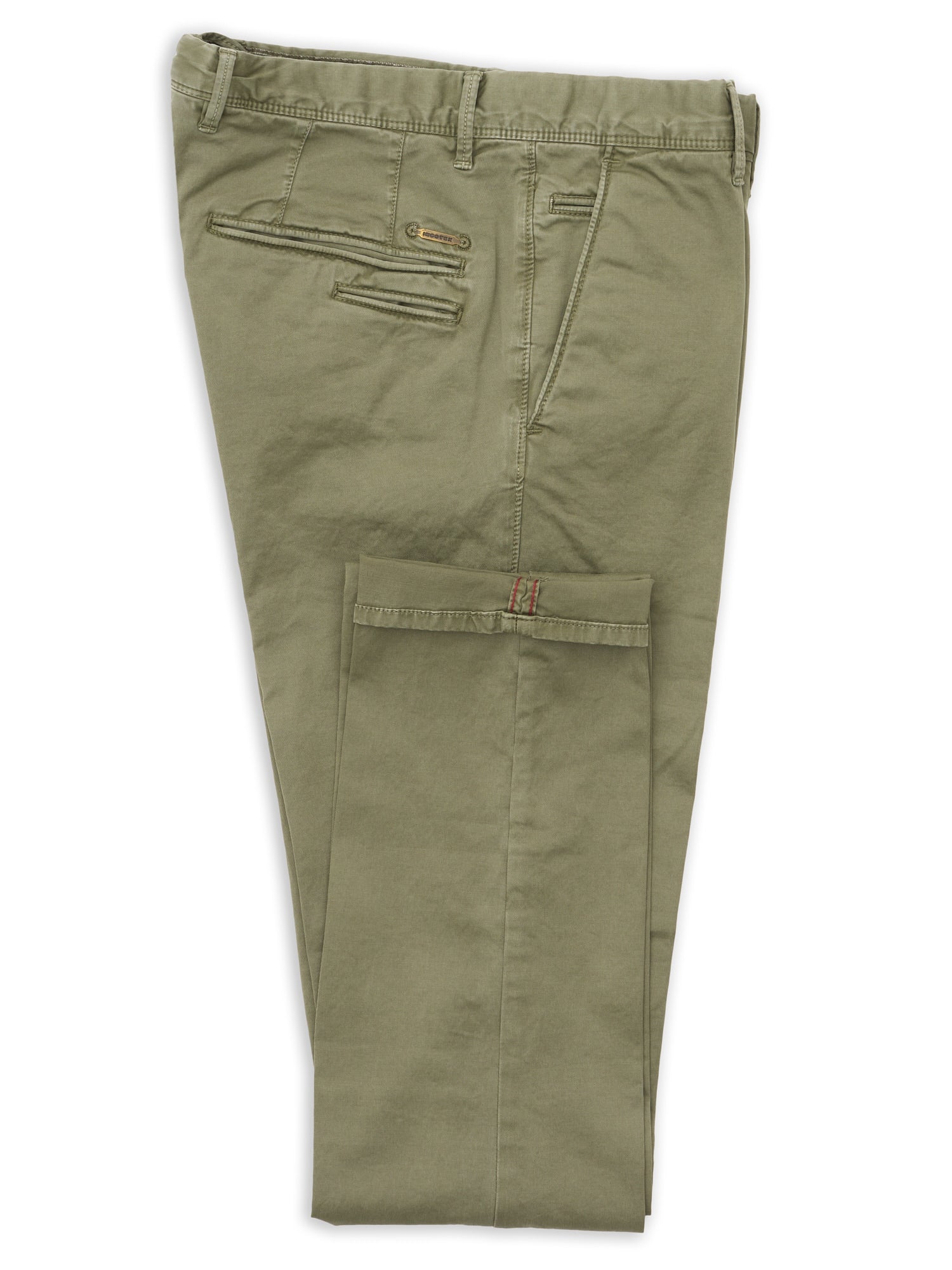 INCOTEX ”Slacks” Military Green Cotton Tight Fit Chino Pants NEW