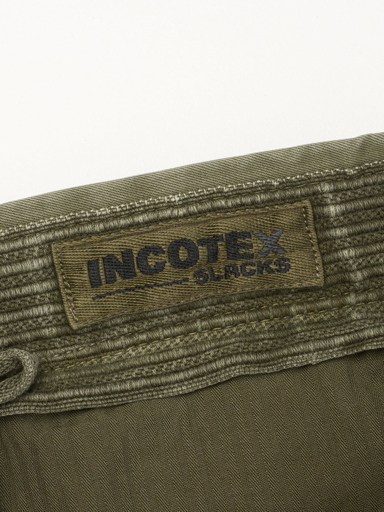 INCOTEX ”Slacks” Military Green Cotton Tight Fit Chino Pants NEW