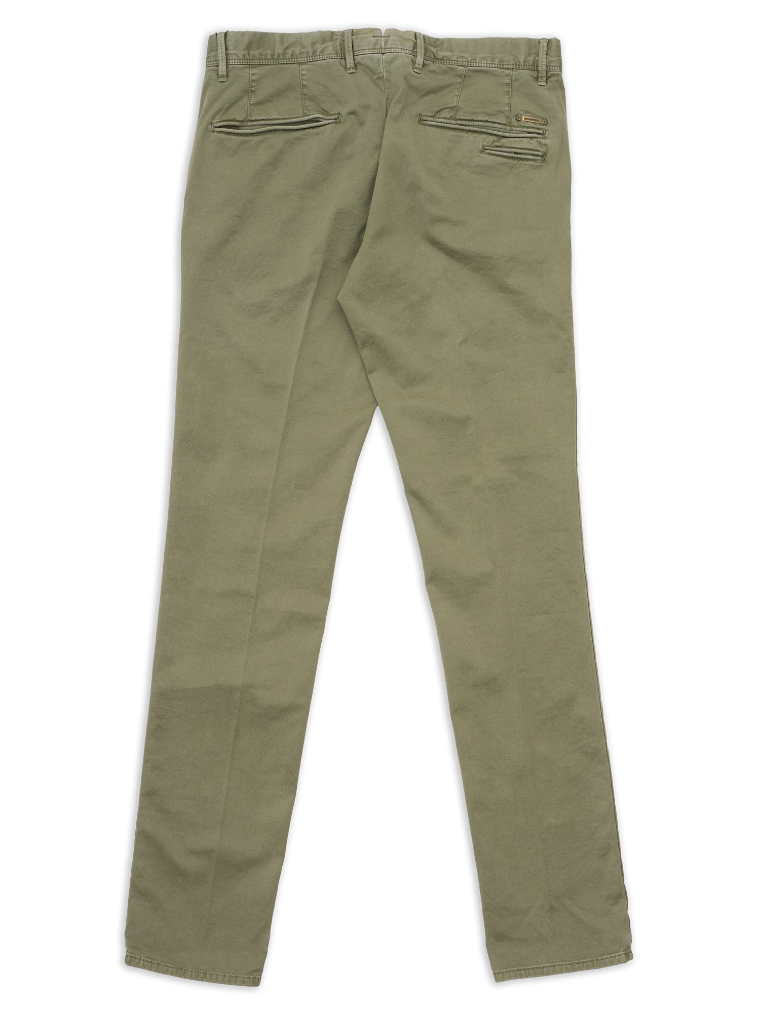 INCOTEX ”Slacks” Military Green Cotton Tight Fit Chino Pants NEW