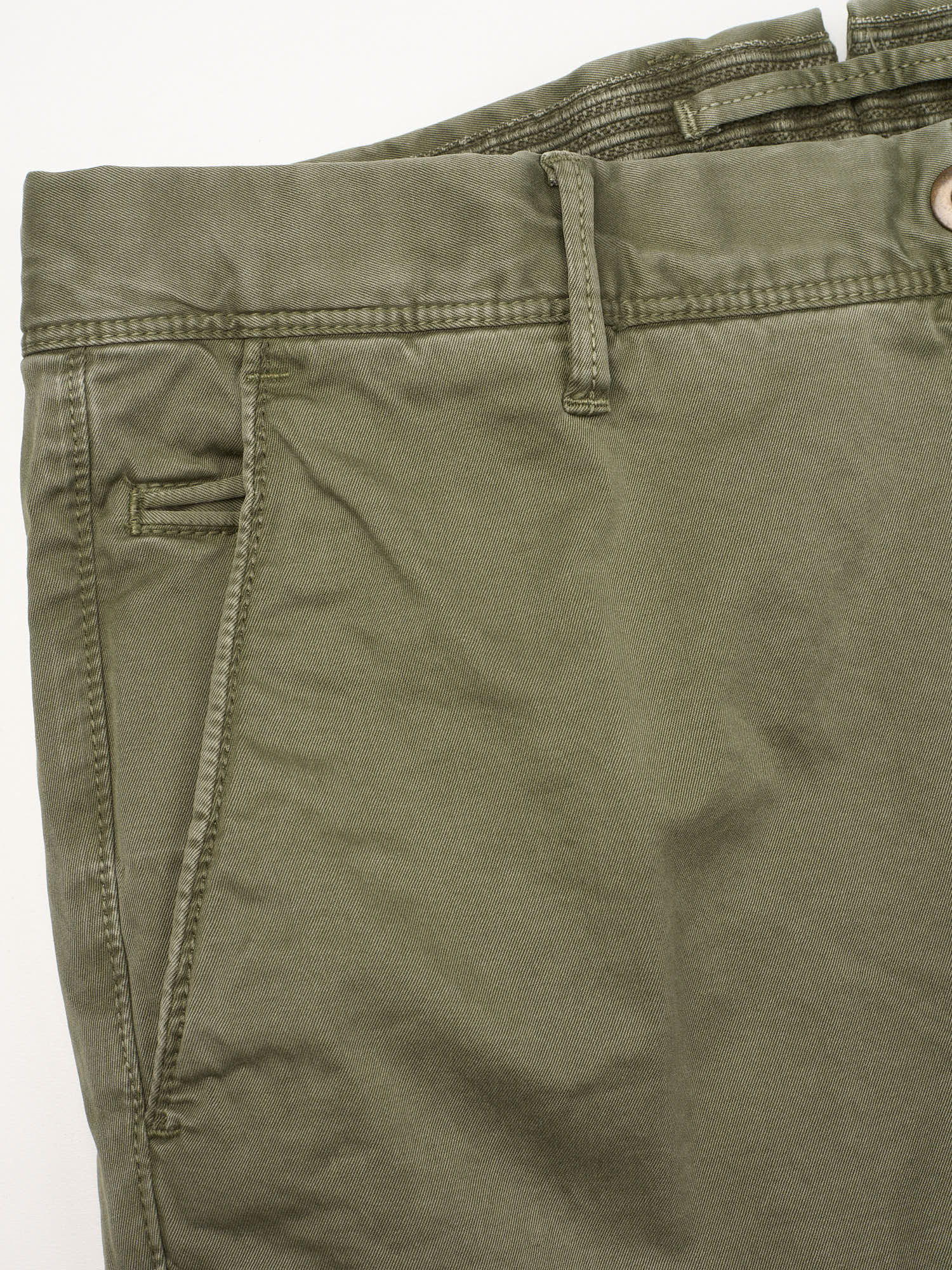 INCOTEX ”Slacks” Military Green Cotton Tight Fit Chino Pants NEW