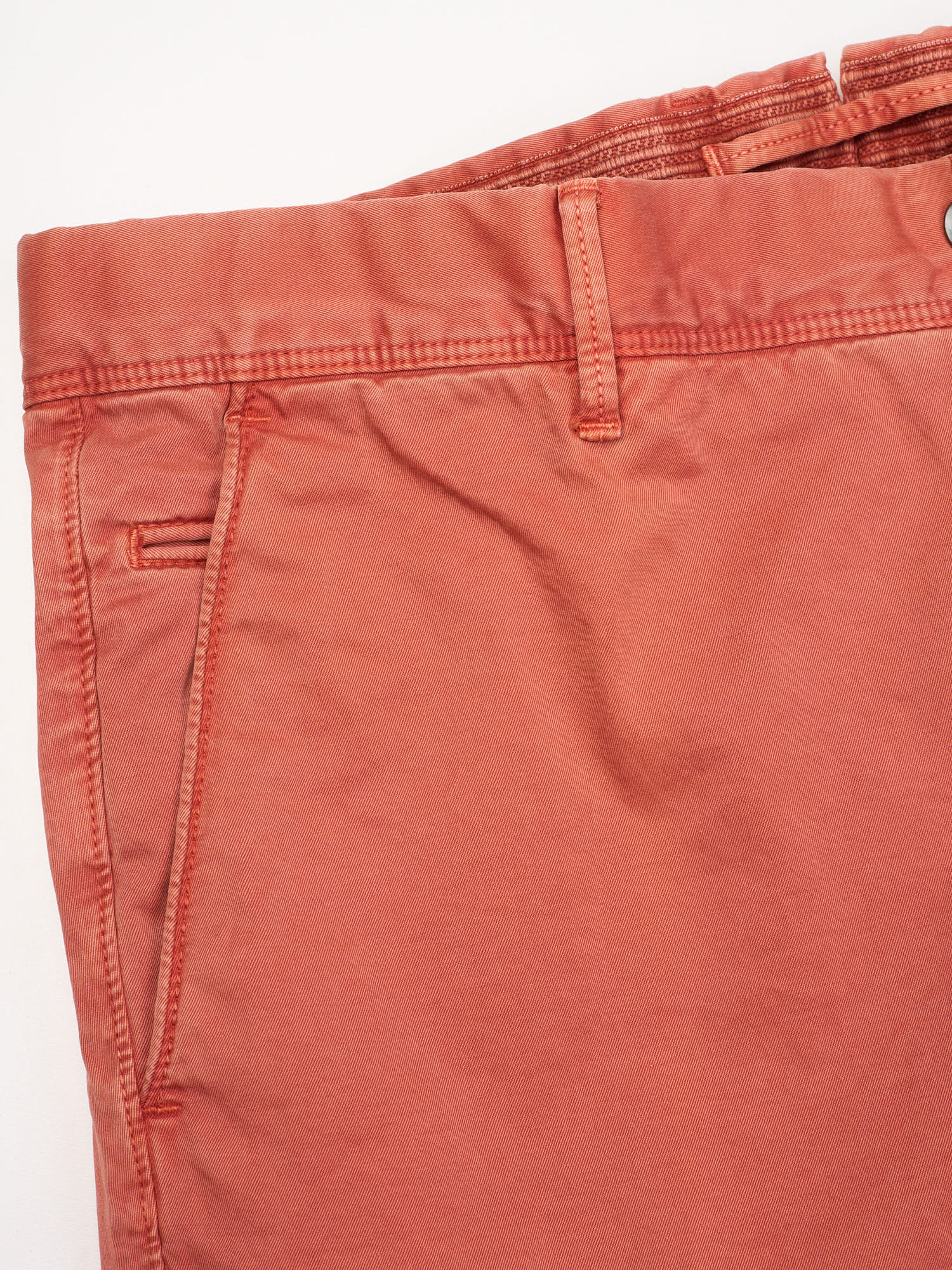 INCOTEX "Slacks" Terracotta Cotton Tight Fit Chino Pants NEW