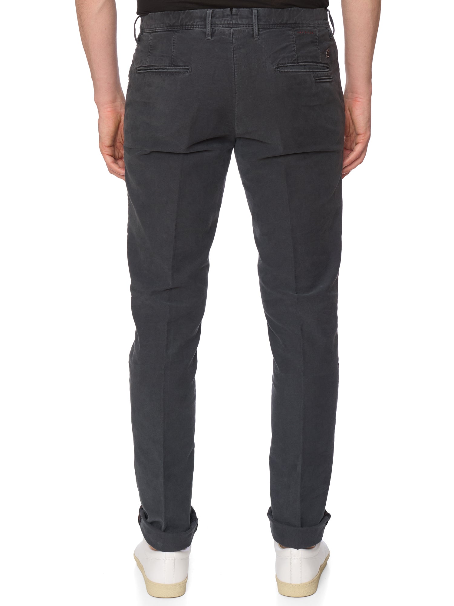 INCOTEX "Slacks" Gray Cotton Tight Fit Tricochino Pants NEW