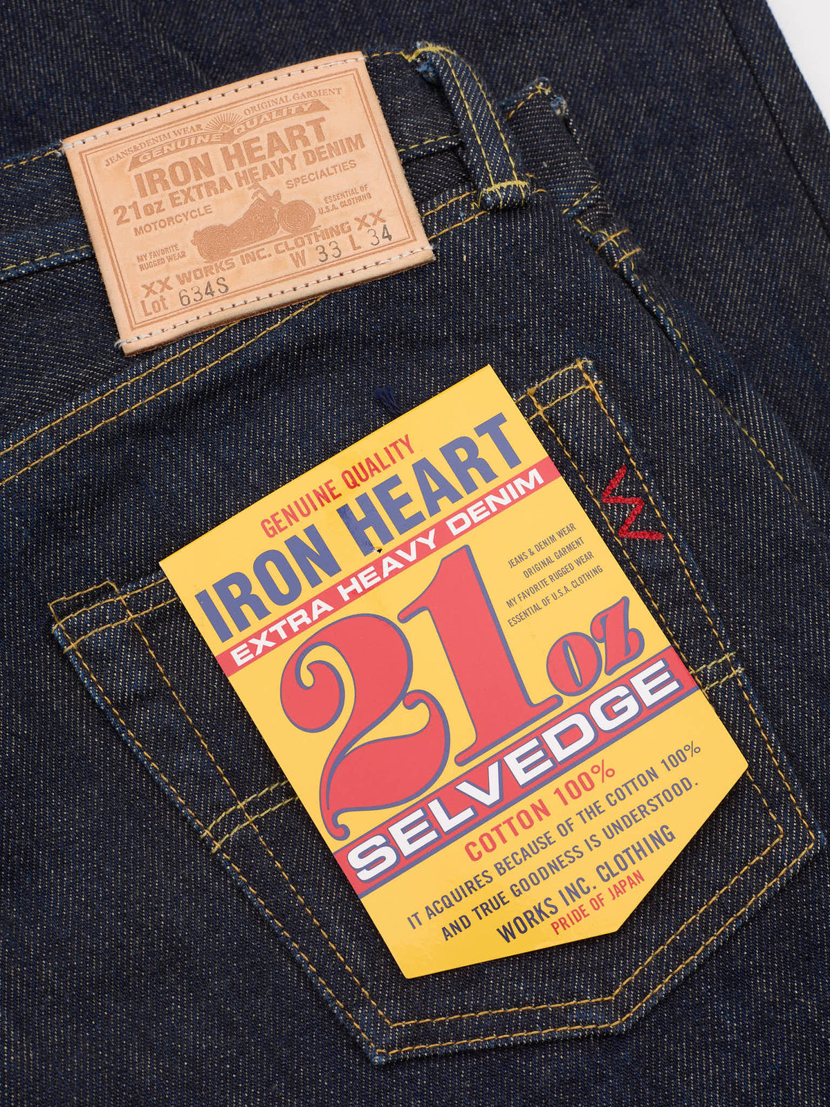 IRON HEART 634 21oz Selvedge Denim Indigo Straight Cut Jeans - 25 wears