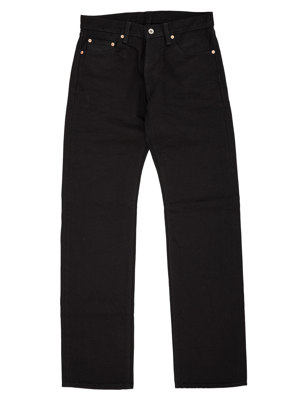 RARE IRON HEART 634 21oz Selvedge Denim Straight Cut Jeans - Superblack