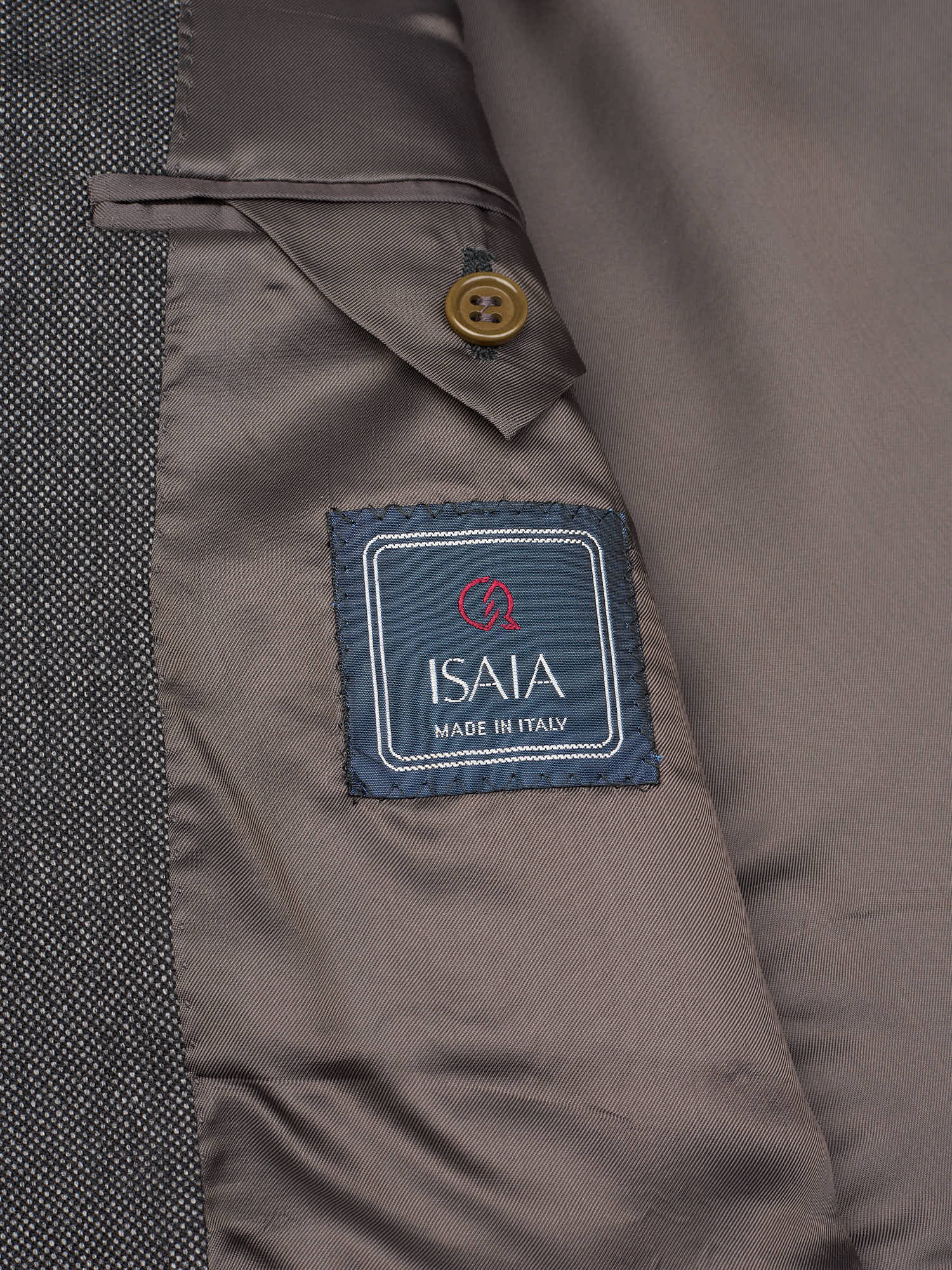 ISAIA For Sir Wilson Dark Gray Birdseye Wool Business Suit